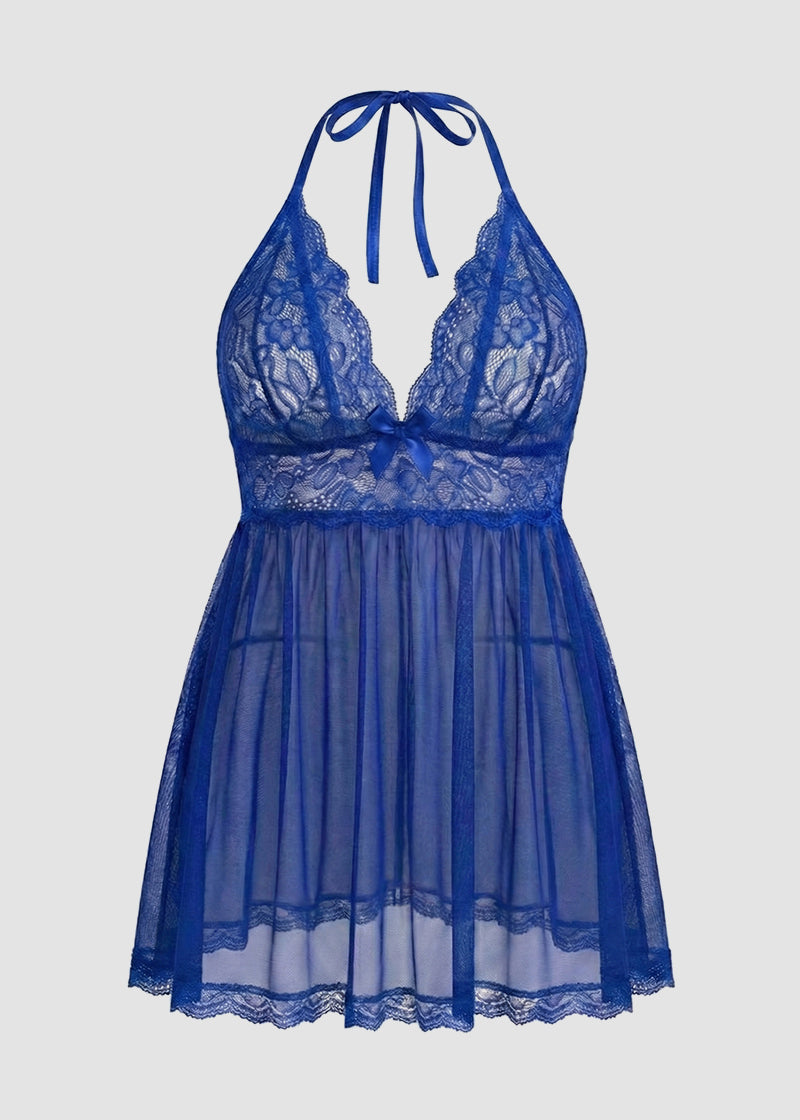 Women’s Plus Size Lace Babydoll – Mesh Chemise Sleepwear