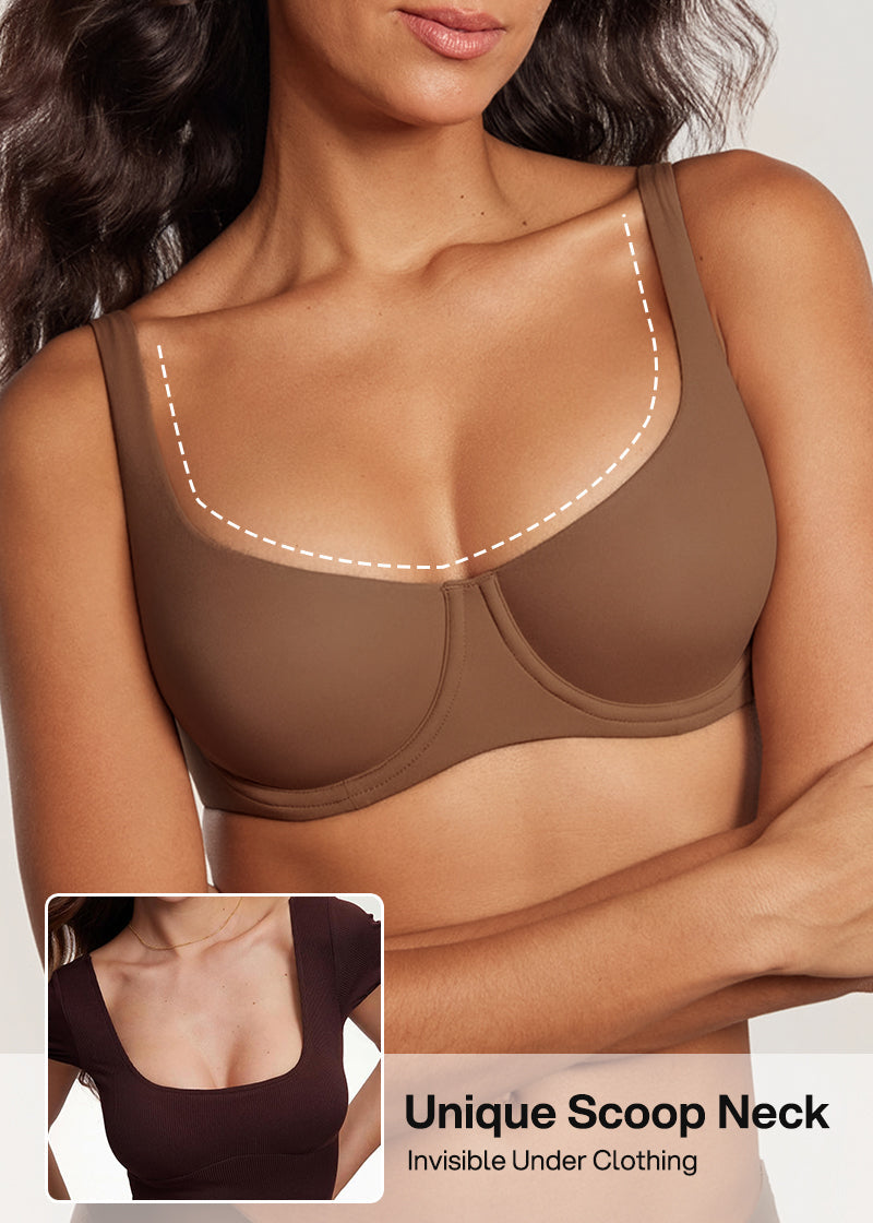 Underwire Support Seamless Unlined Balconette Bra