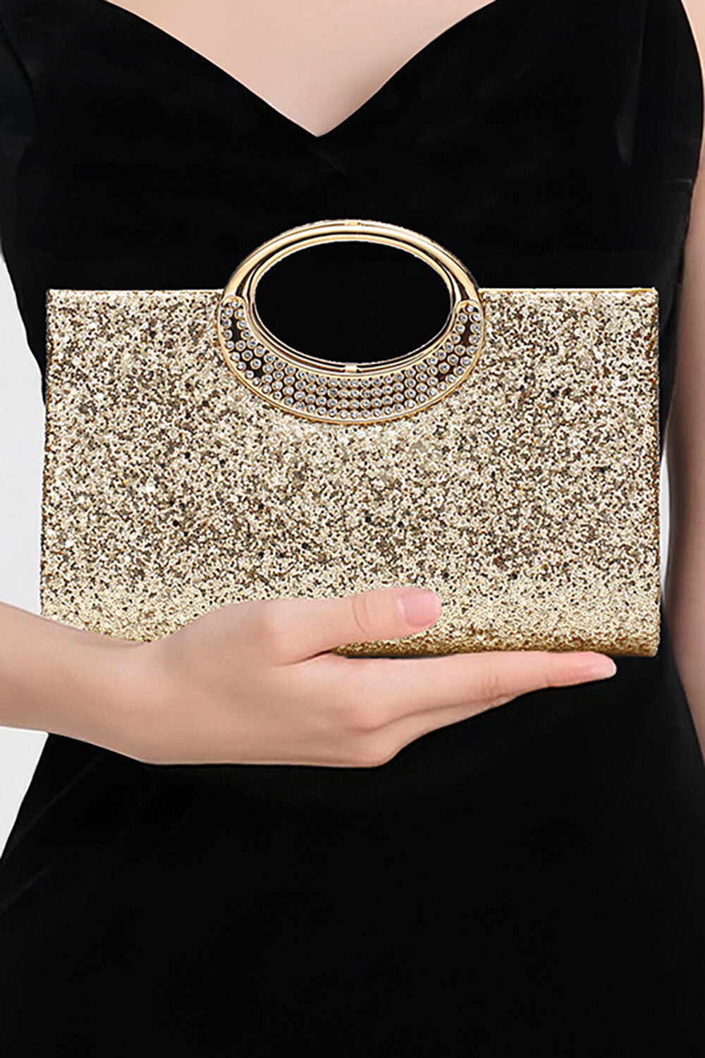 Rhinestoned Sparkling Sequins Party Handbag Chain Shoulder Bag