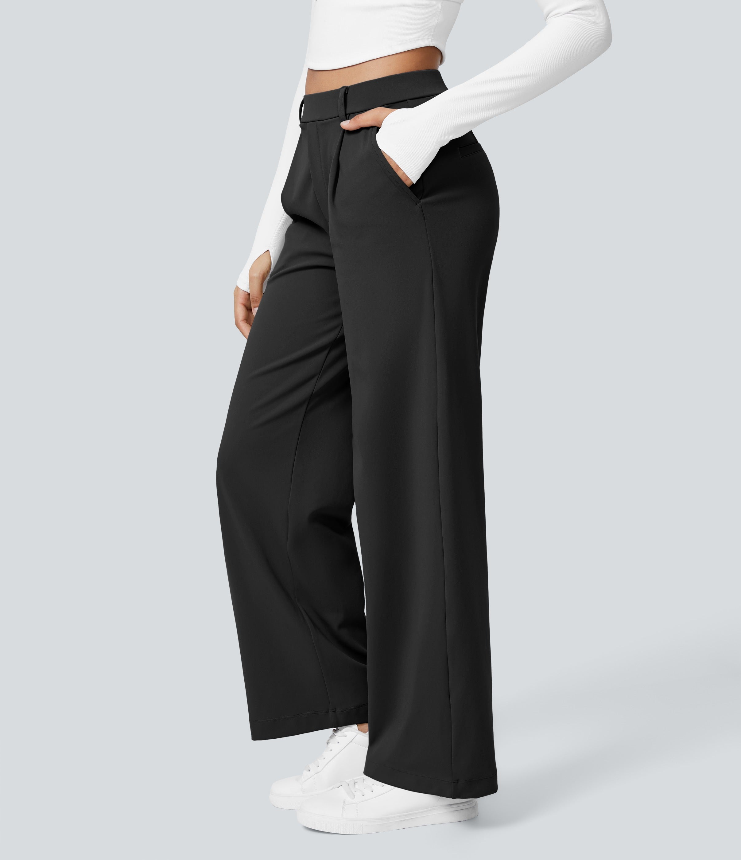 2026🔥 FlexTM High Waisted Pocket Straight Leg Work Pants