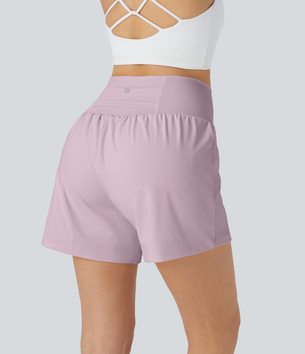2026🔥UK Super High Waisted Back Pocket & Side Hidden Pocket 2-in-1 Yoga Shorts