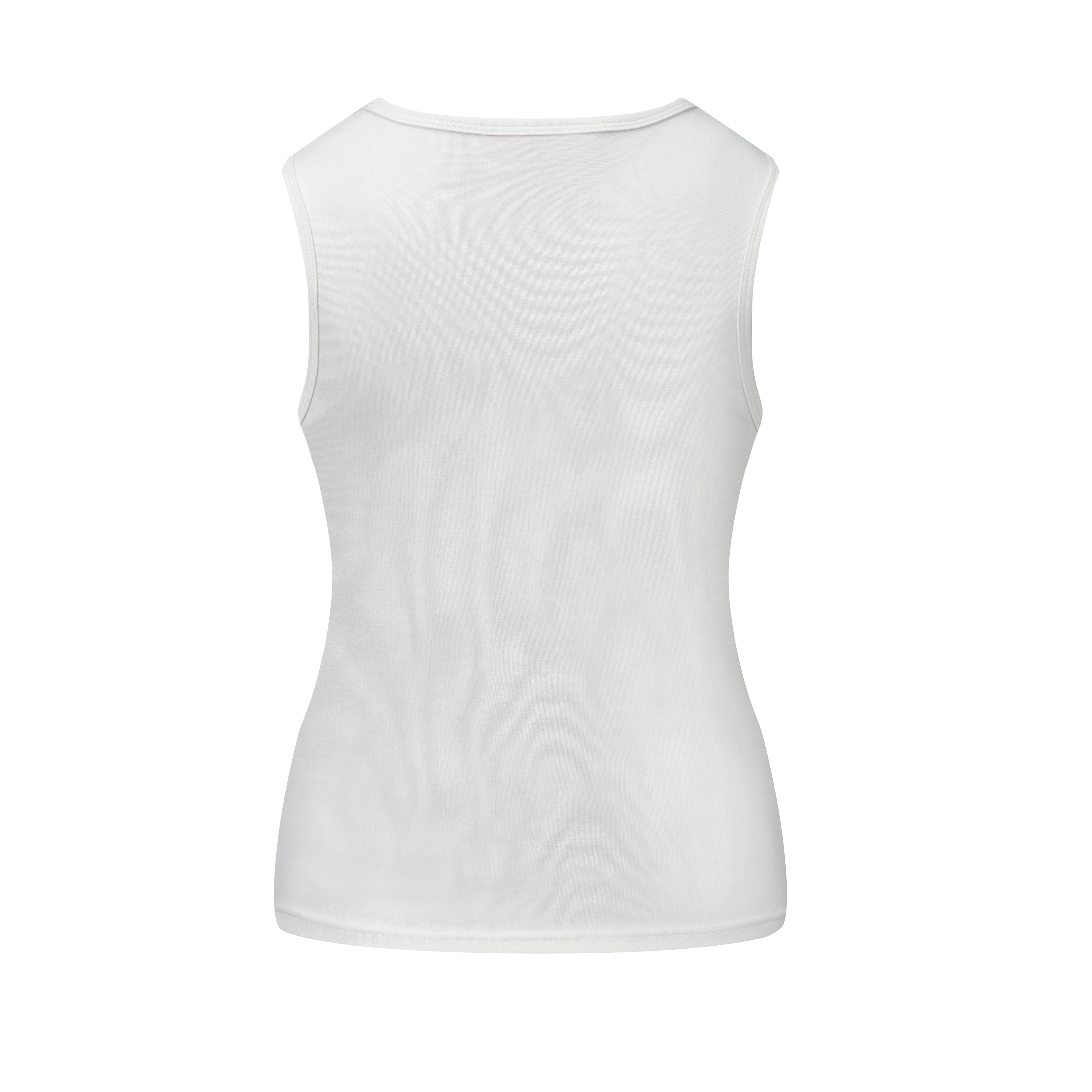 Classic White Sleeveless Crew Neck Top