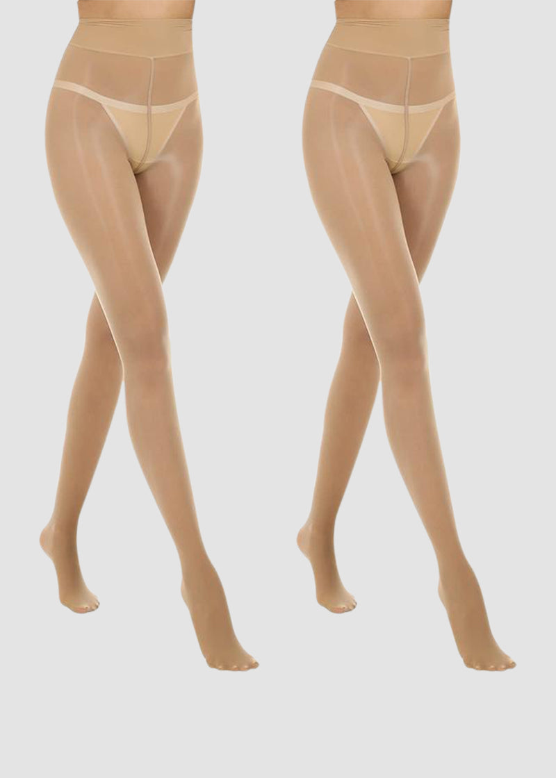 High-Waist Shiny Sheer Tights for Women