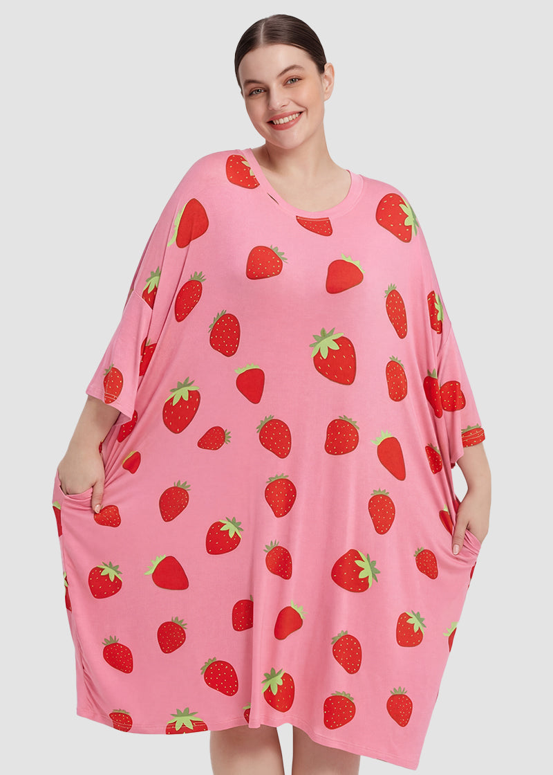 Plus Size Ultra-Soft Oversized Shirt Sleepwear with Pockets