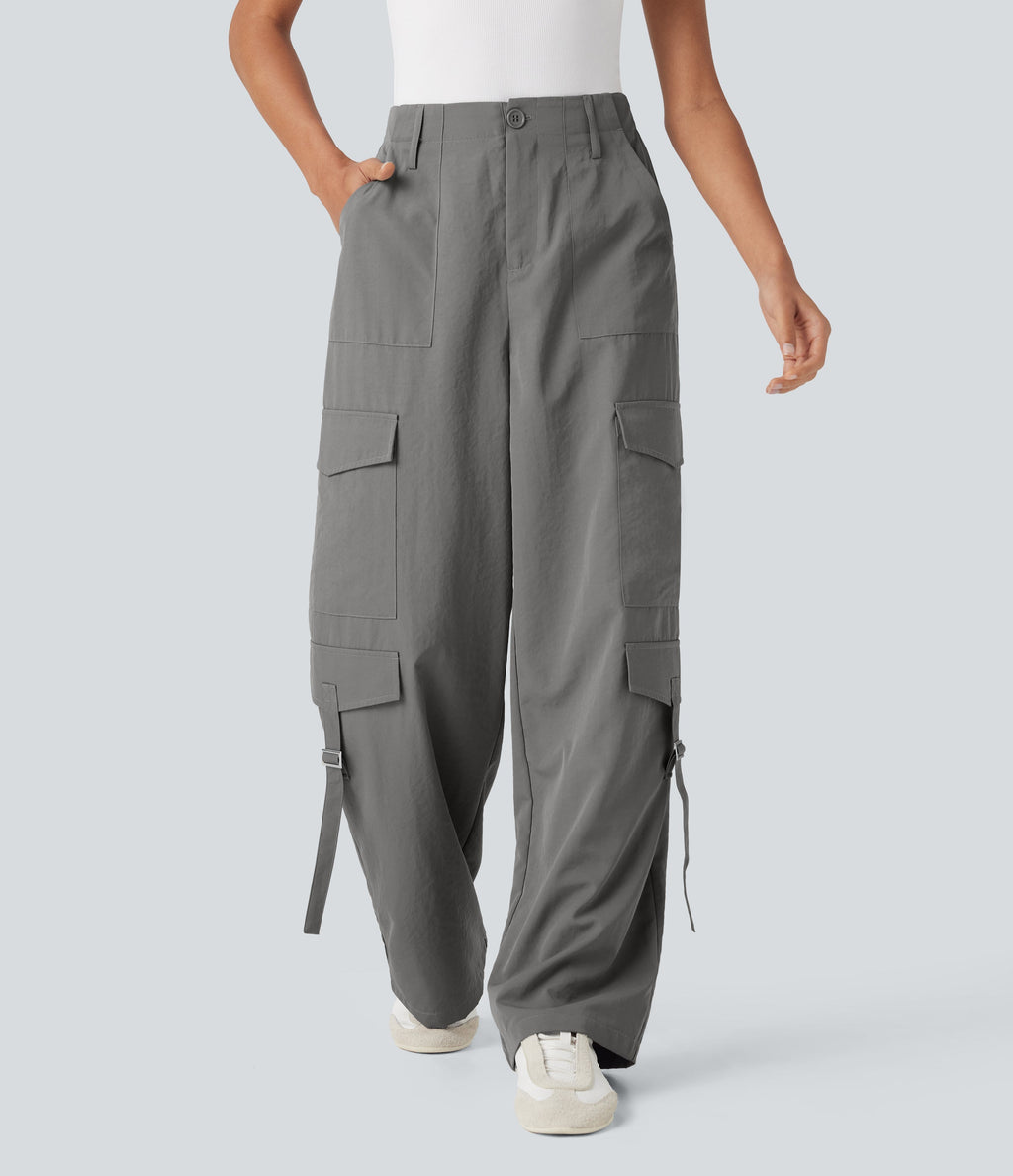 High Waisted Travel Cargo Pants with Pockets