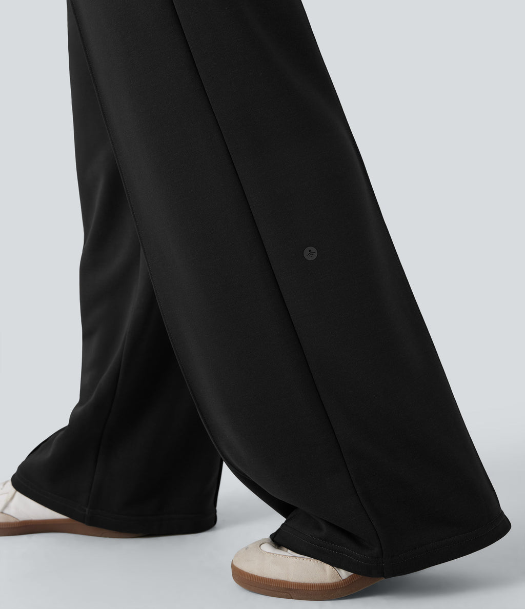 Low Rise Drawstring Wide Leg Casual Pants with Pockets