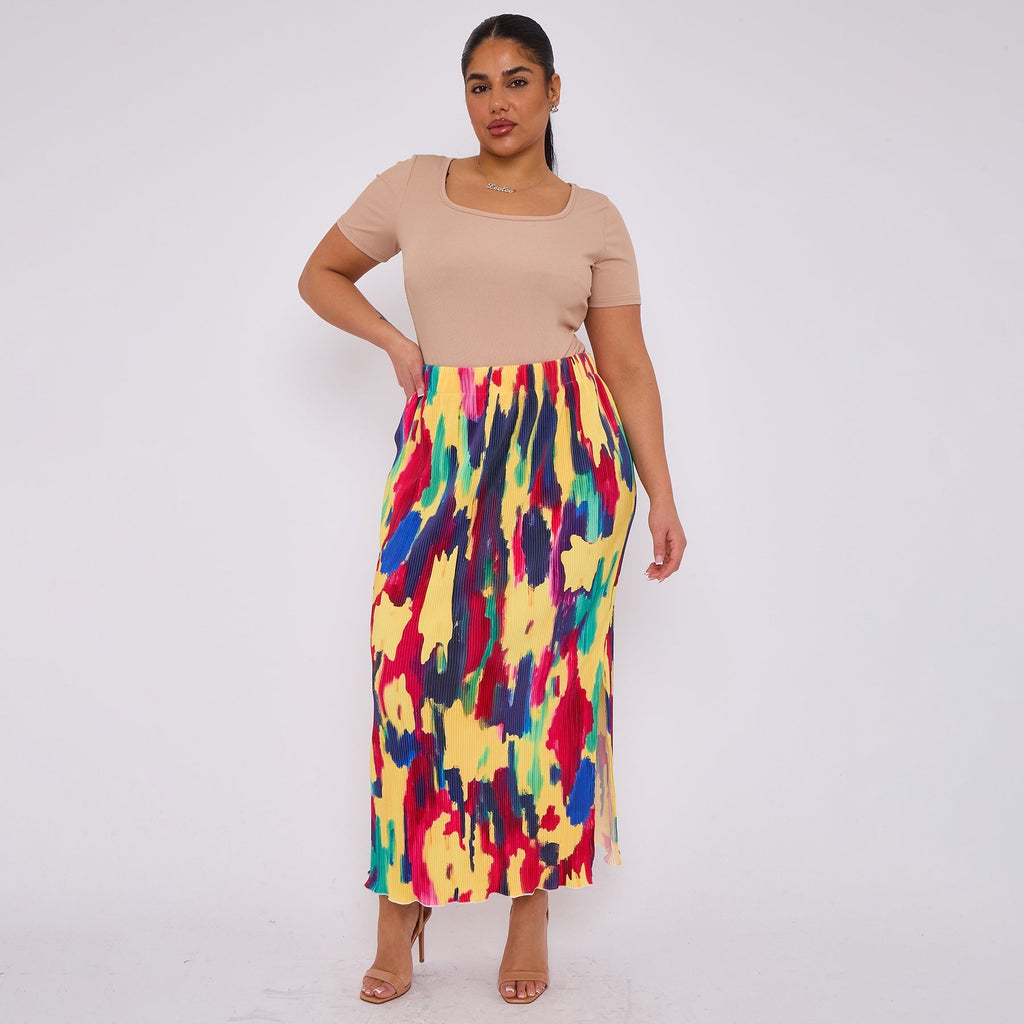 Abstract Tie-dye Vintage Women Skirt Plus Size