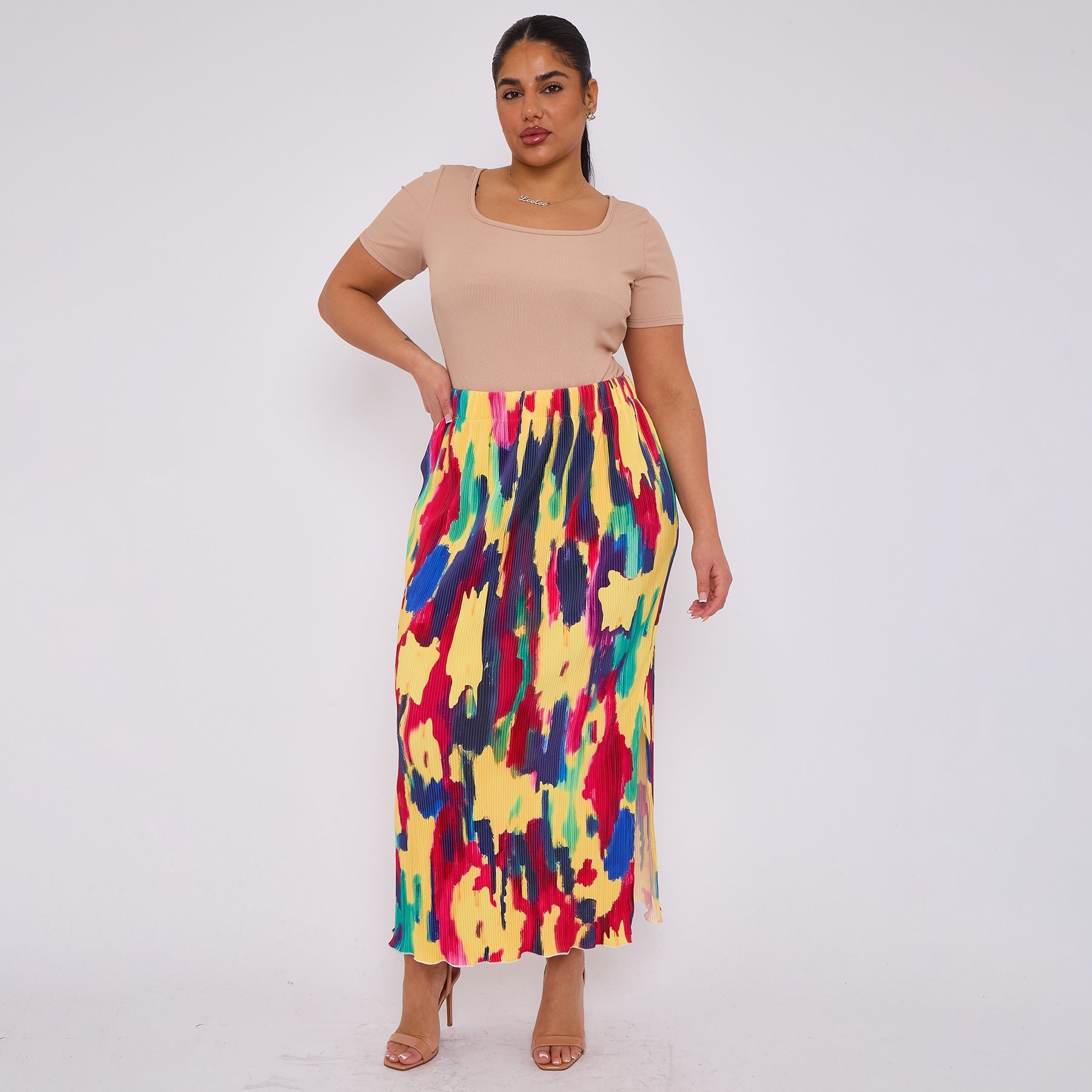 Abstract Tie-dye Vintage Women Skirt Plus Size