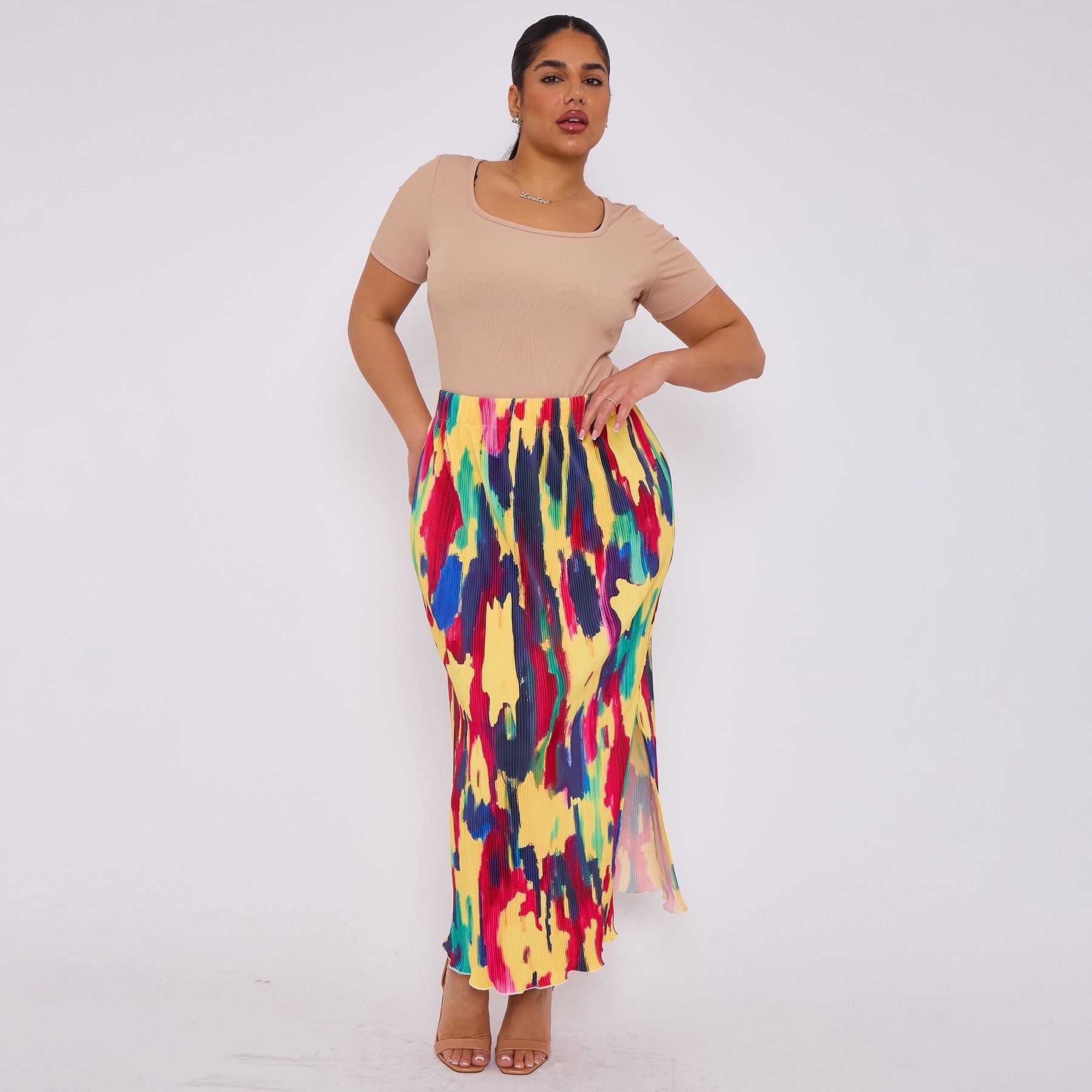 Abstract Tie-dye Vintage Women Skirt Plus Size