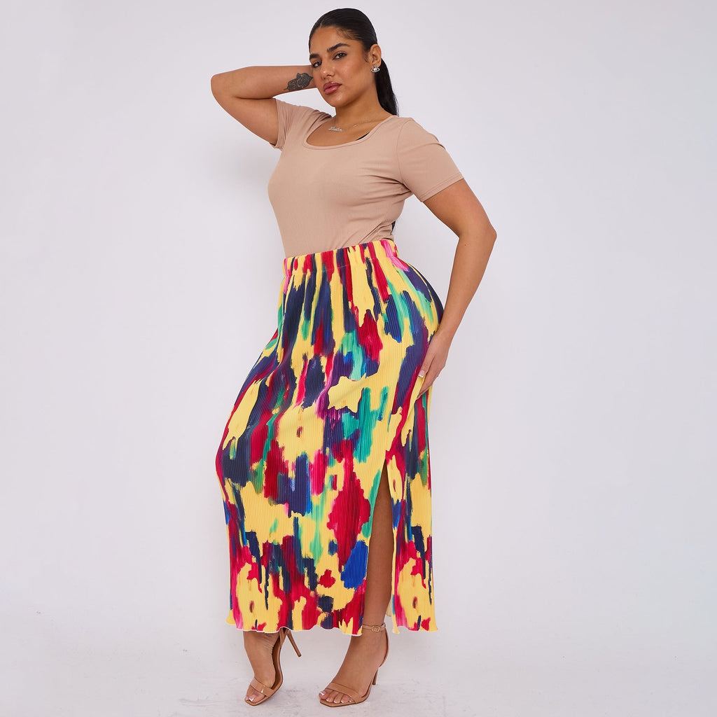 Abstract Tie-dye Vintage Women Skirt Plus Size