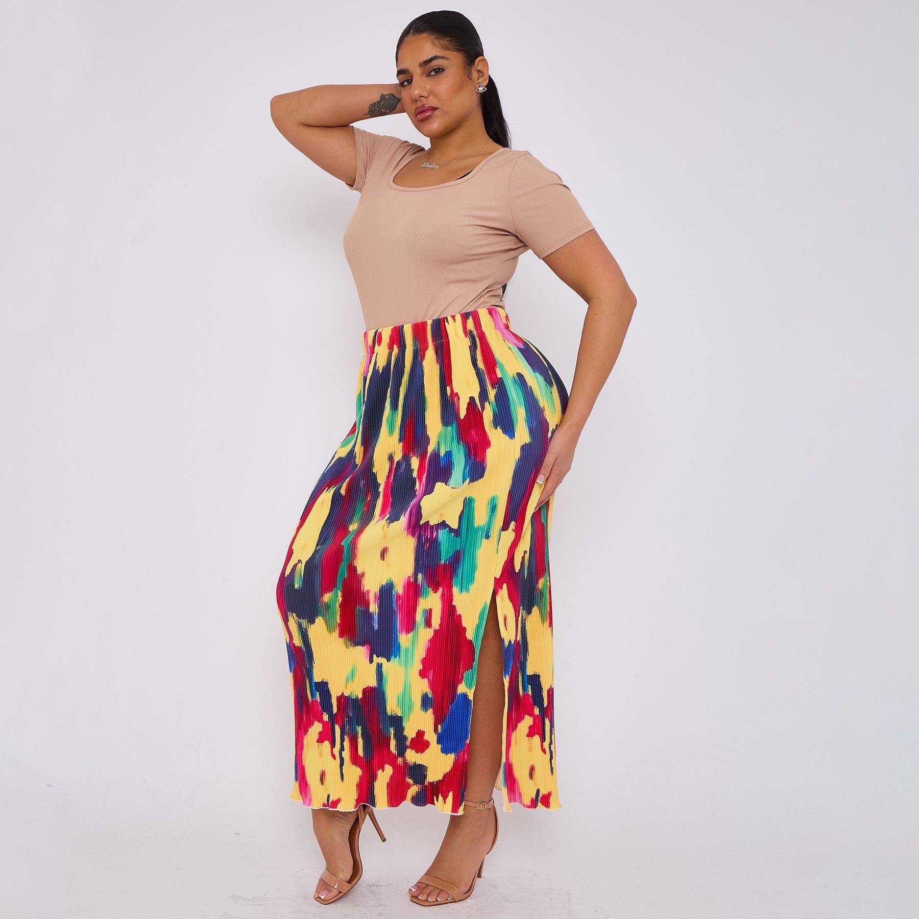 Abstract Tie-dye Vintage Women Skirt Plus Size