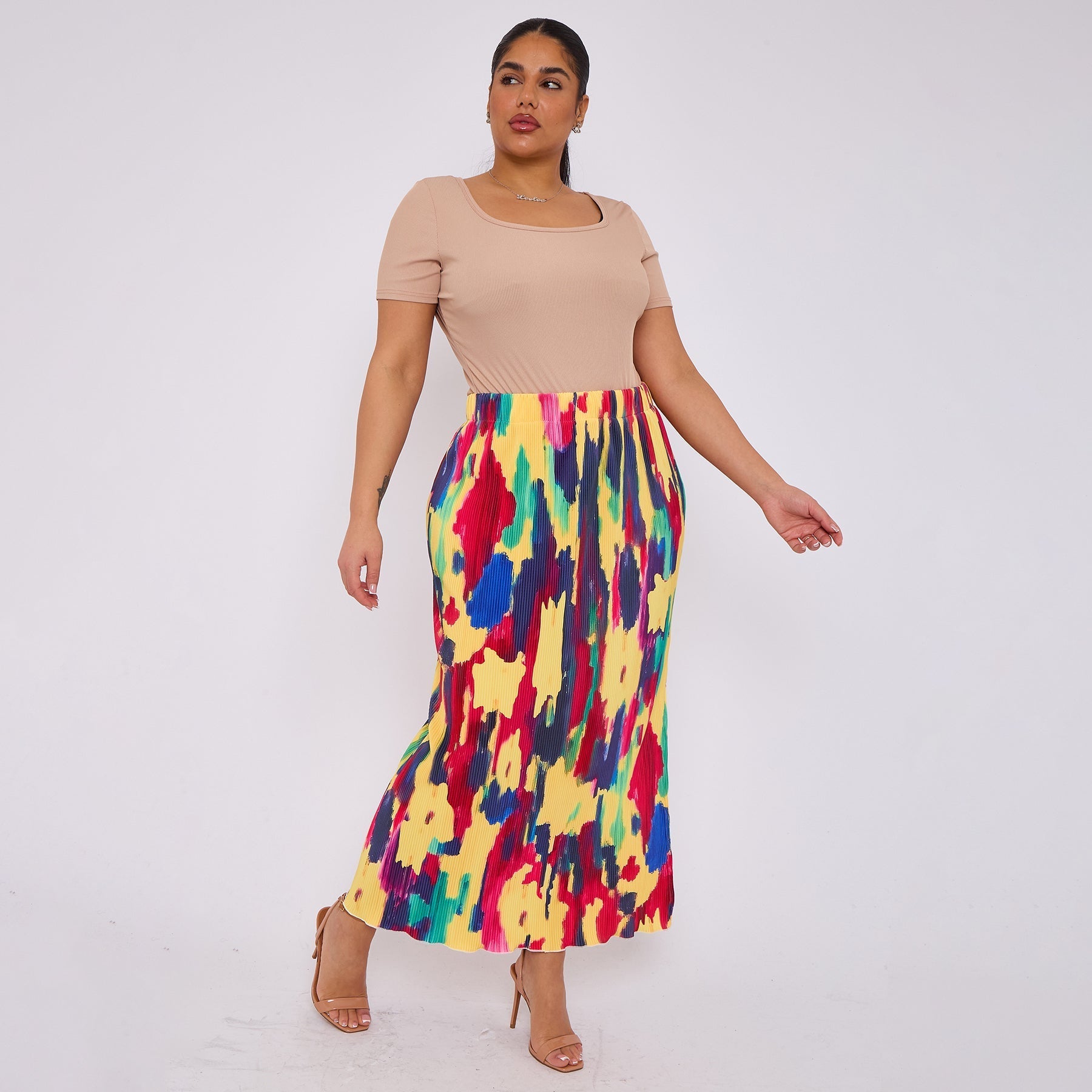 Abstract Tie-dye Vintage Women Skirt Plus Size