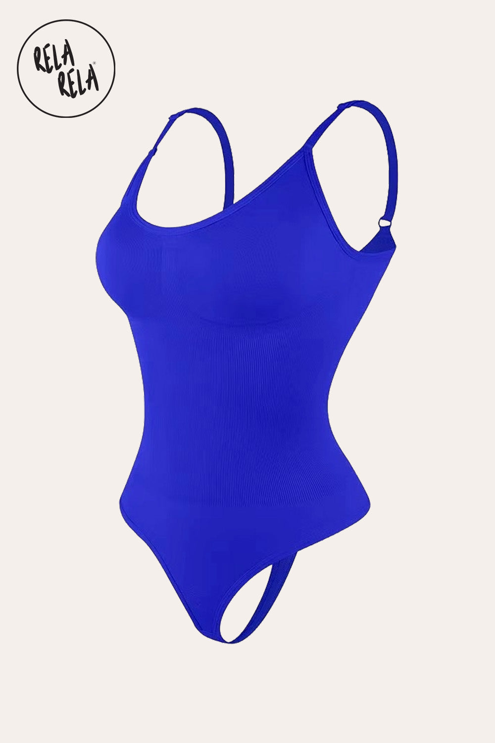 Seamless Sculpting Shapewear Bodysuit with Thin Straps in Royal Blue