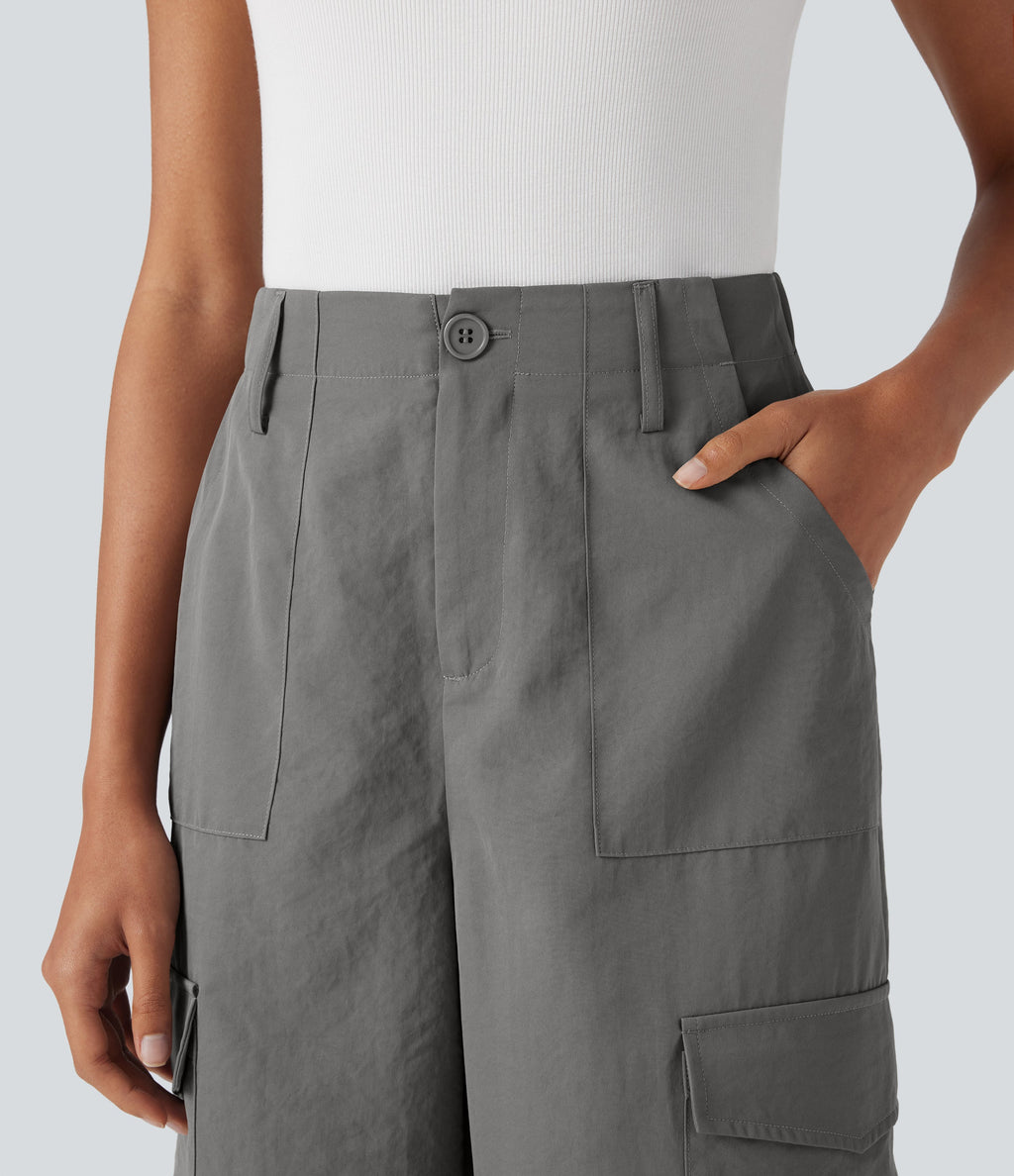 High Waisted Travel Cargo Pants with Pockets