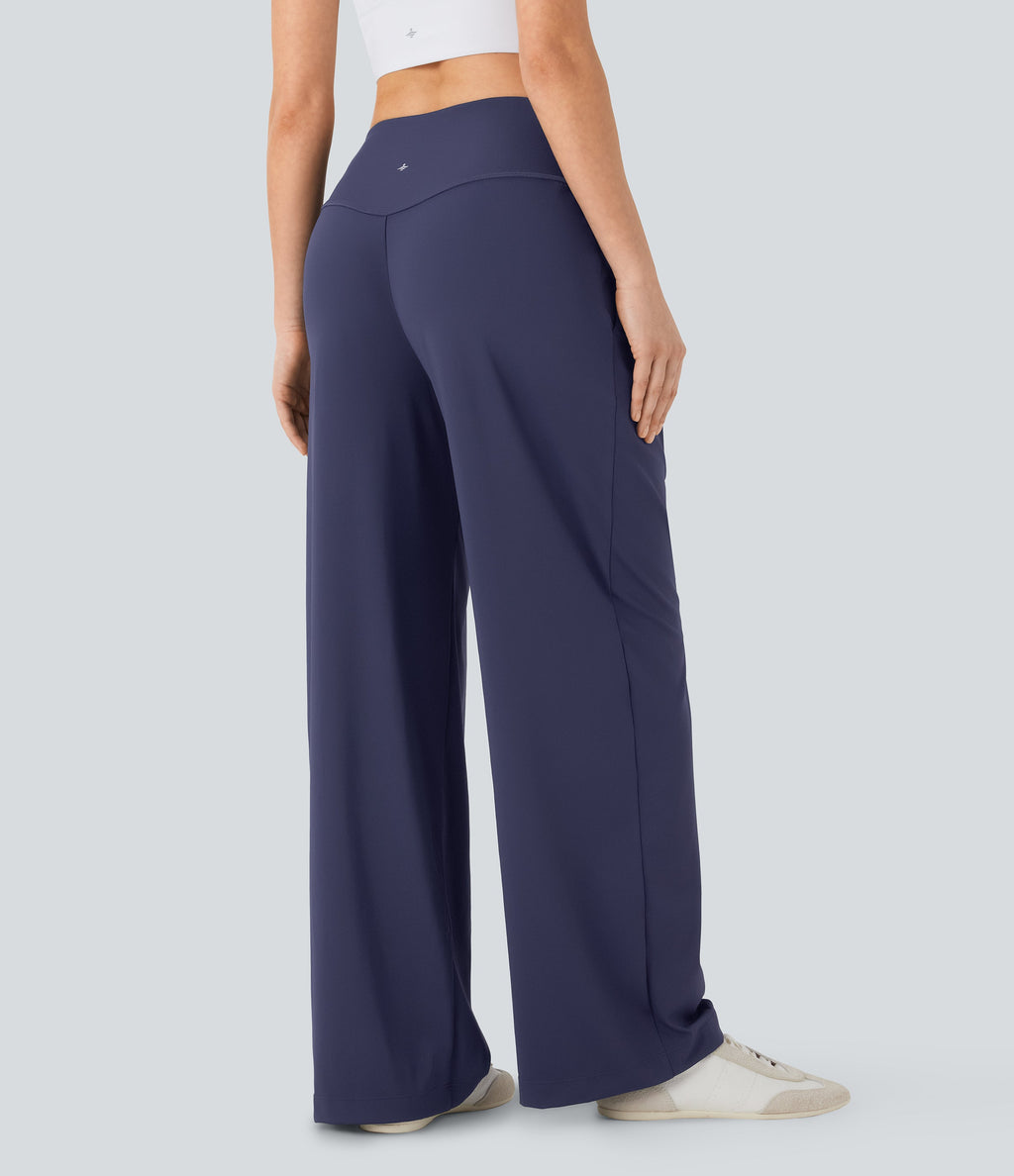SoftlyZeroTM QuickDry SoCinched High Waisted Tummy Control Yoga Straight Leg Pants with Pockets