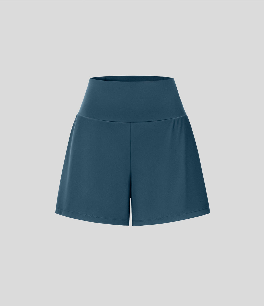 2026🔥UK Super High Waisted Back Pocket & Side Hidden Pocket 2-in-1 Yoga Shorts