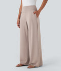 High Waisted Wide Leg Casual Pants with Pockets