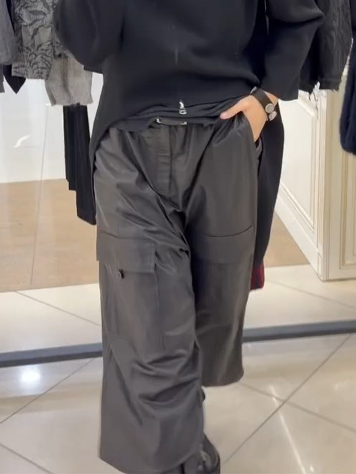 Women's Casual Trousers and Asymmetrical Long Top