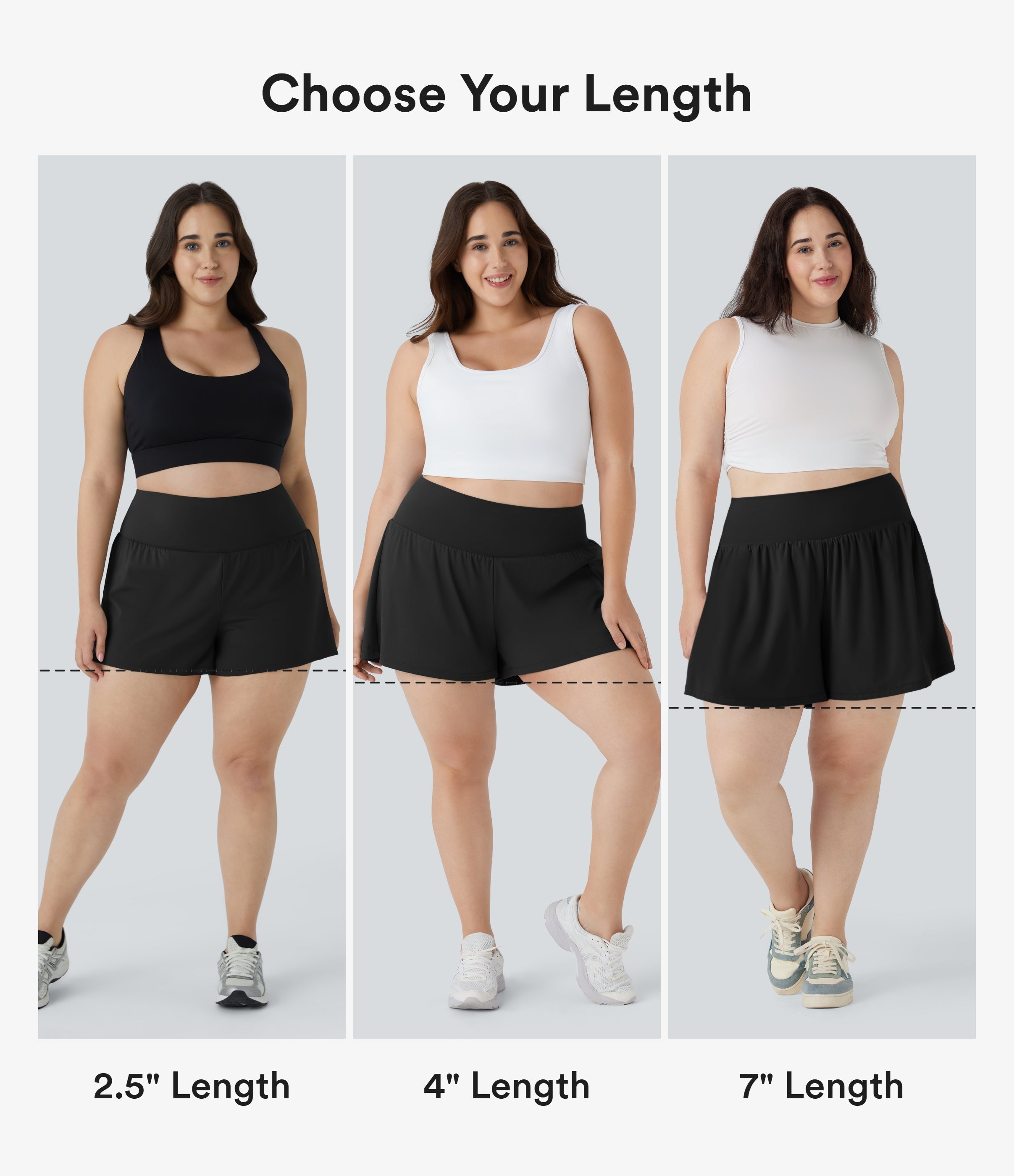 SoftlyZeroTM Airy Super High Waisted 2-in-1 Cool Touch Yoga Plus Size Shorts 7" with Pockets