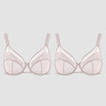 BOGO🔥Unlined Mesh Full Coverage Lace Minimizer Bra