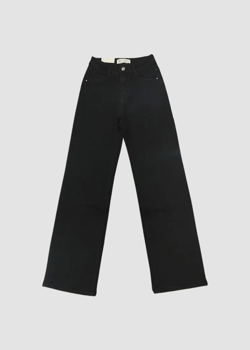 Women’s Minimalist High-Waist Stretch Wide-Leg Jeans