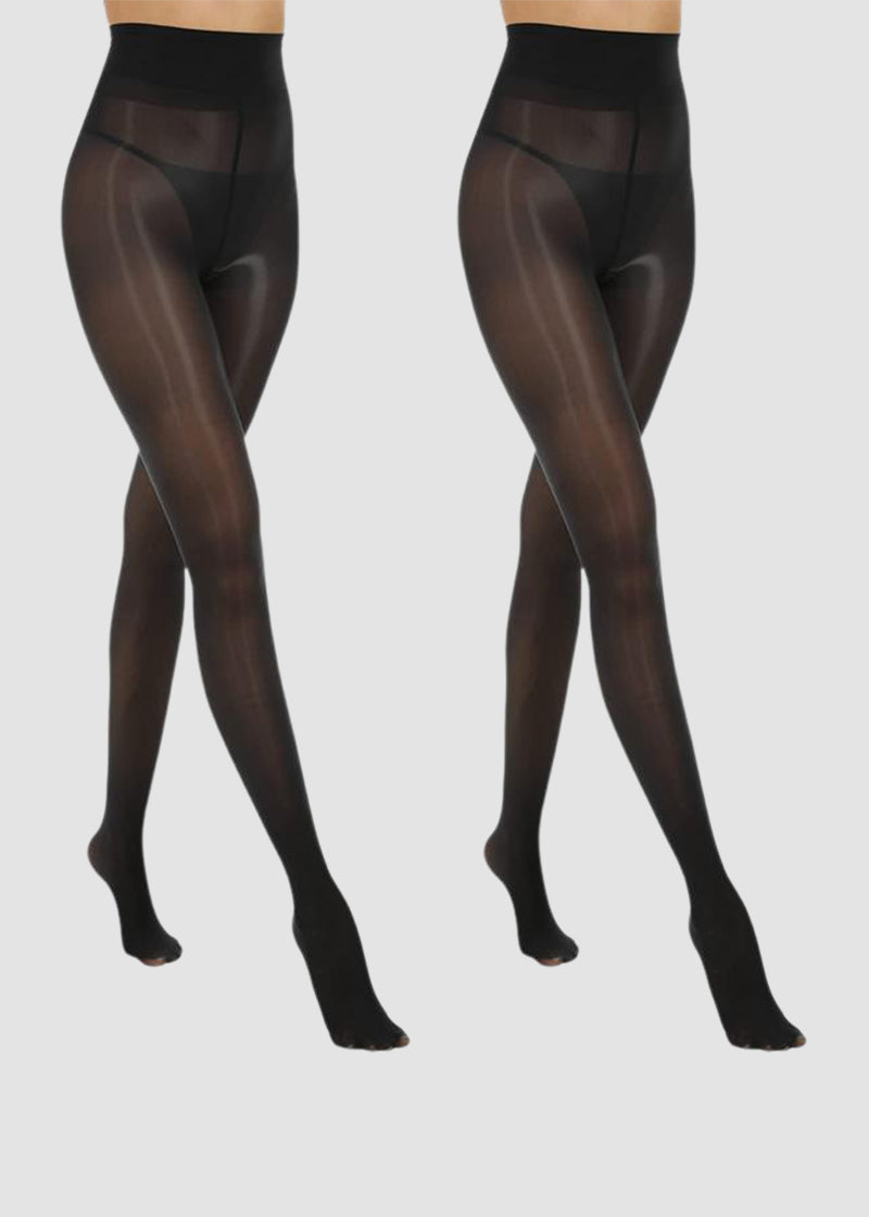 High-Waist Shiny Sheer Tights for Women