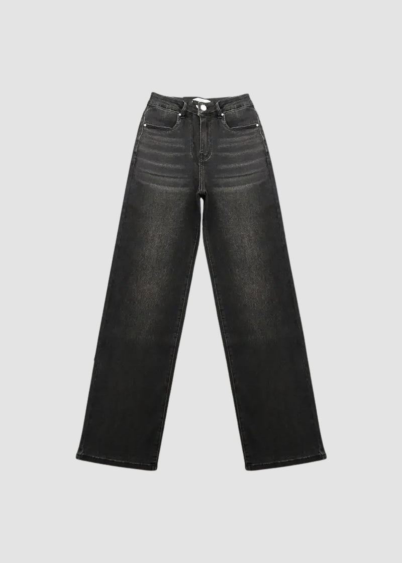 Women’s Minimalist High-Waist Stretch Wide-Leg Jeans