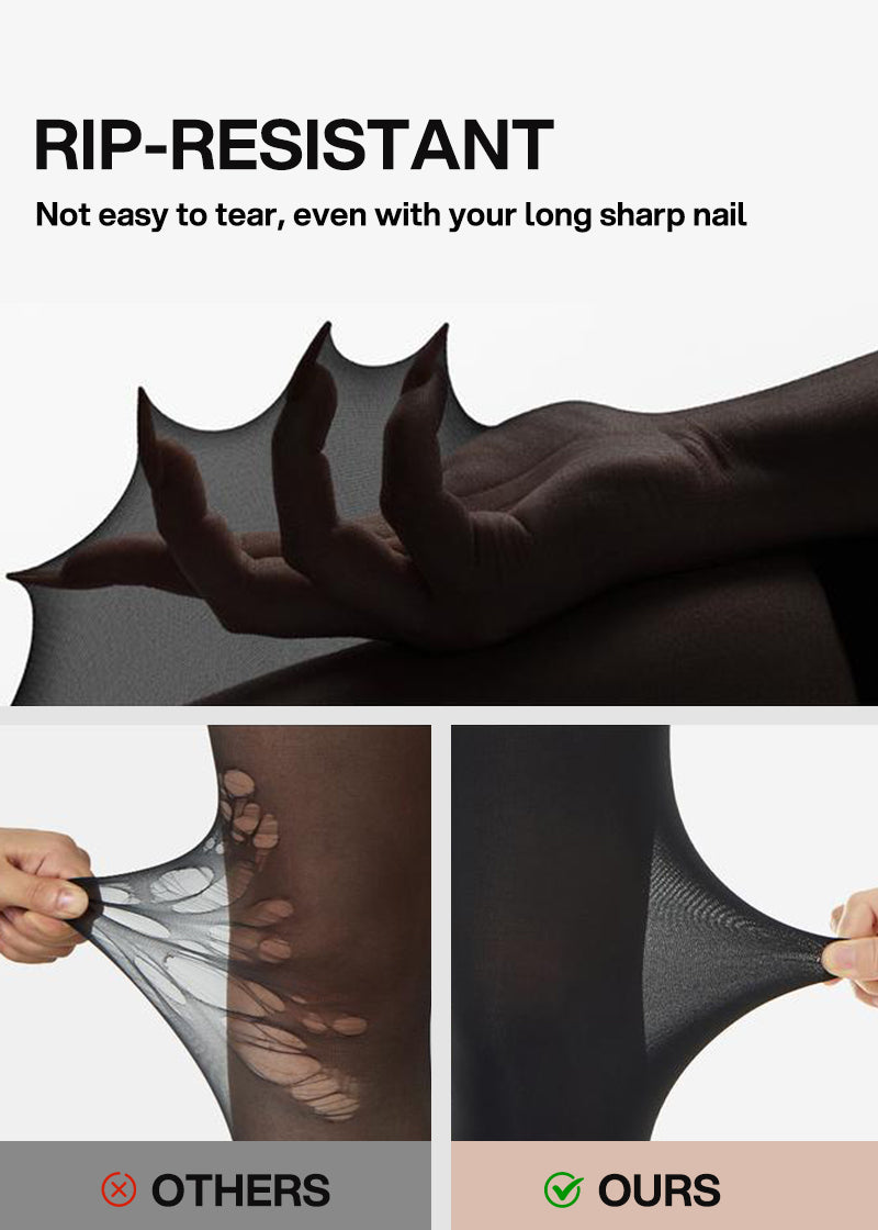 Slimming Semi-Sheer Black Tights