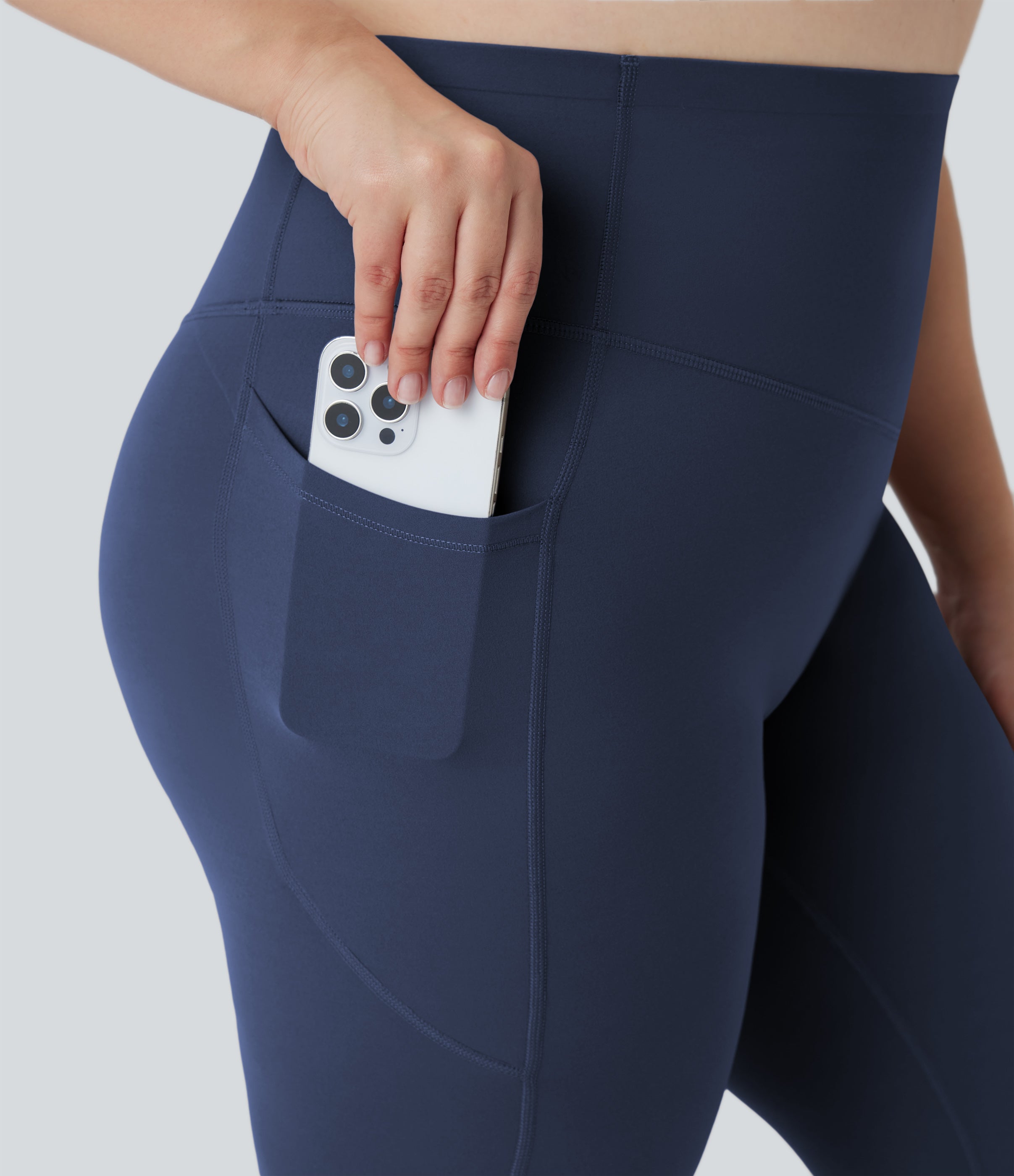Plus Size UltraSculptTM SoCinched High Waisted Butt Lifting Tummy Control Shaping Training Leggings with Pockets