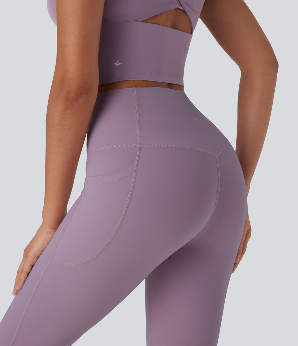 UltraSculptTM Cool Quick Dry SoCinched High Waisted Tummy Control Shaping Yoga Leggings with Pockets-UPF50+