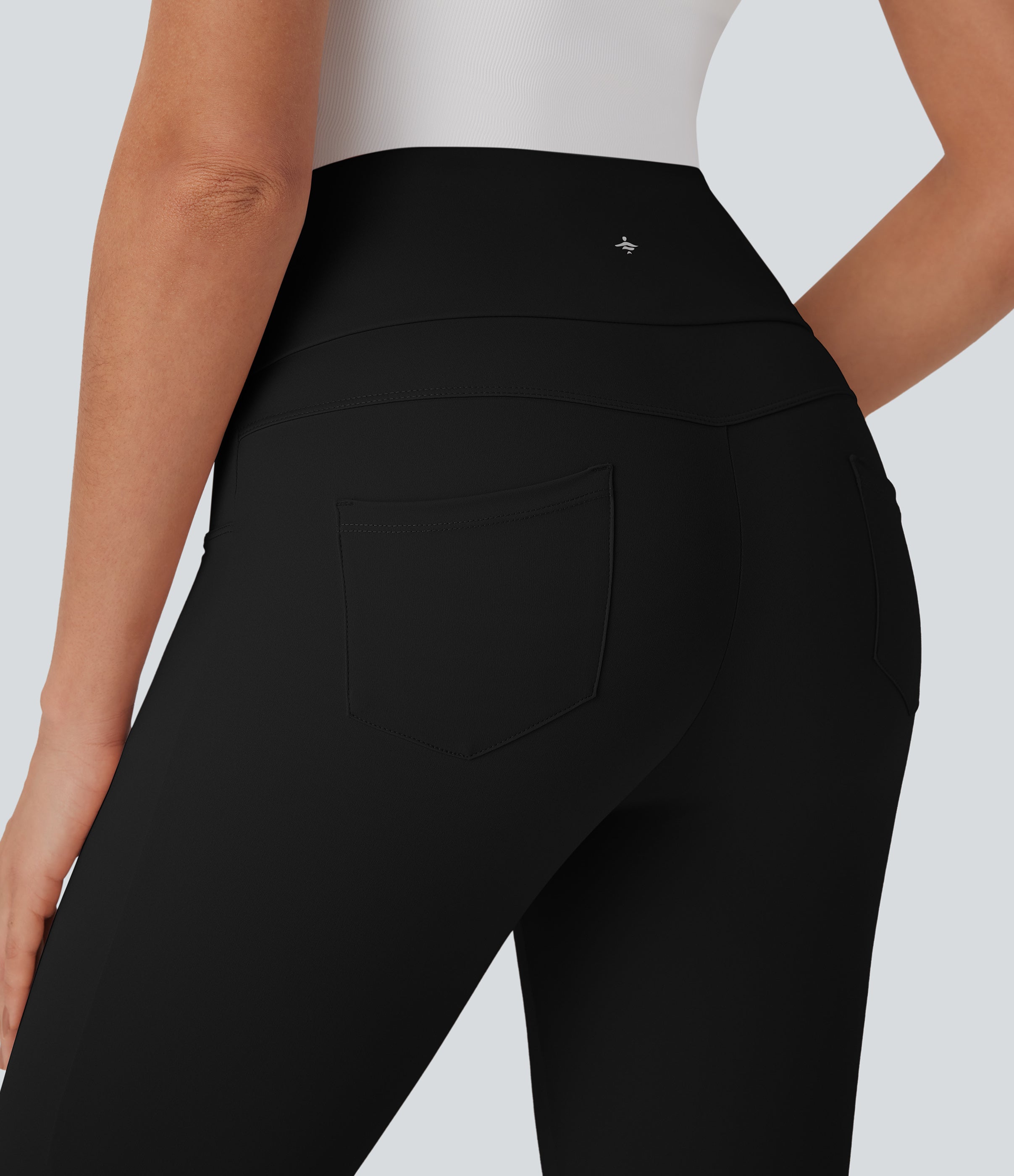 Mid Rise Lace Up Capri Casual Pants with Pockets