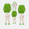 Christmas Family Matching Pajamas-Green Top and Grinch Pants Pjs Set with "Tis The Season To Be Grinchy" Print