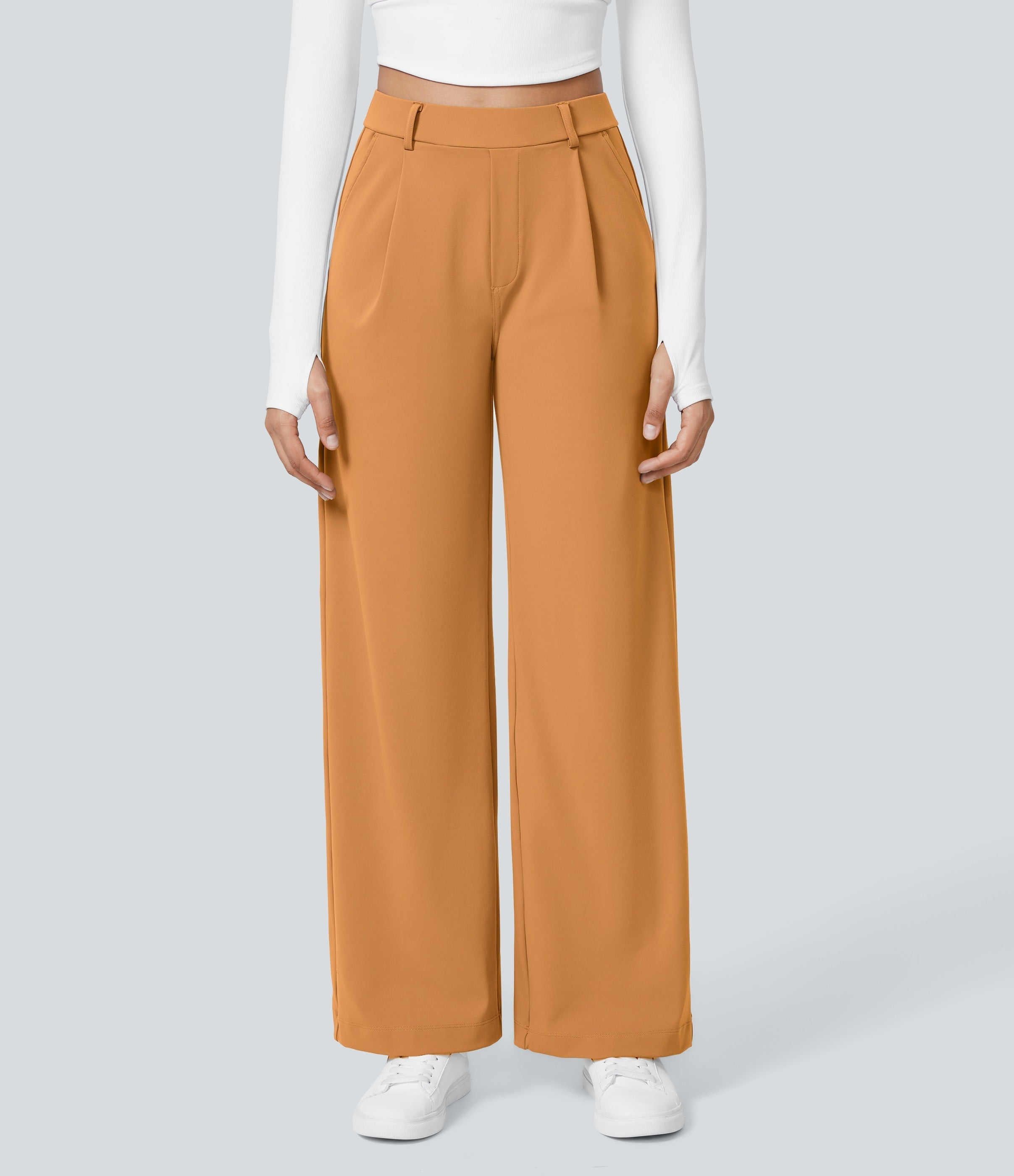 2026🔥 FlexTM High Waisted Pocket Straight Leg Work Pants