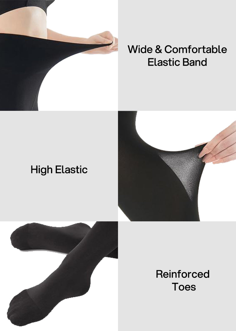 Slimming Semi-Sheer Black Tights