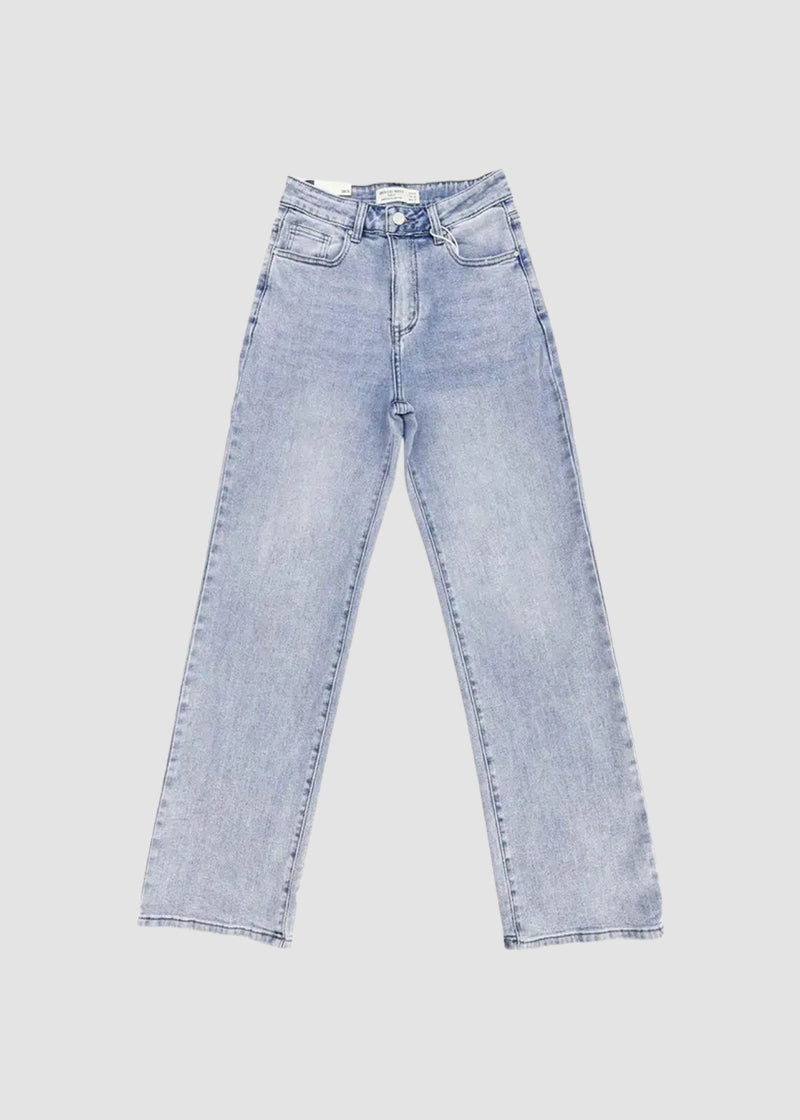 Women’s Minimalist High-Waist Stretch Wide-Leg Jeans