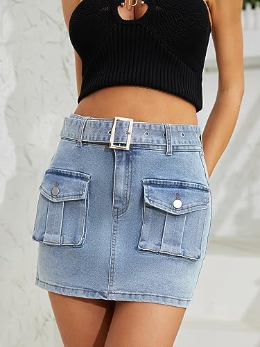 Cargo Skirt for Women 2026 High Waisted Mini Skirts Trendy Y2K Girls Summer Casual Belted Shorts with Pockets