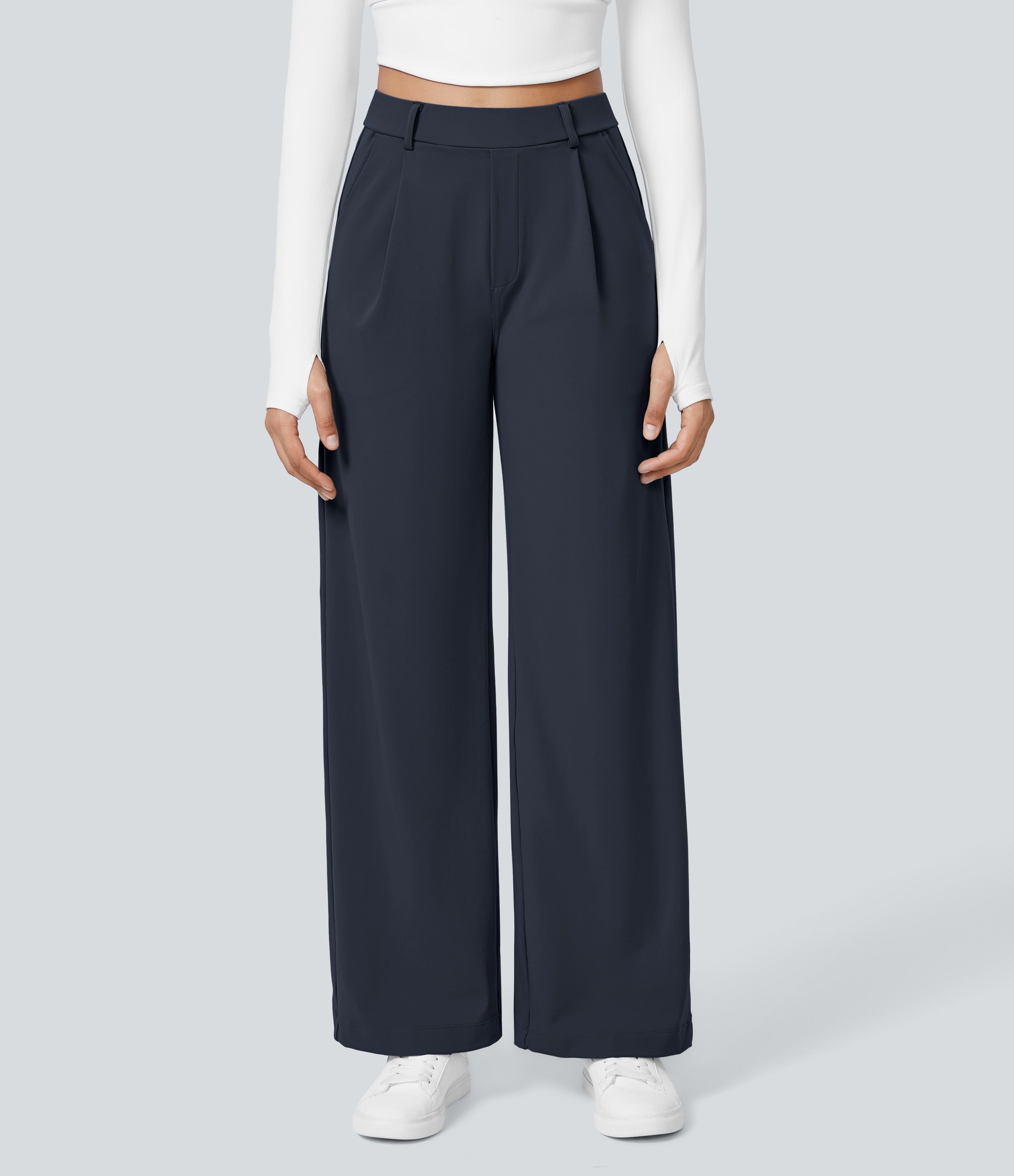 2026🔥 FlexTM High Waisted Pocket Straight Leg Work Pants