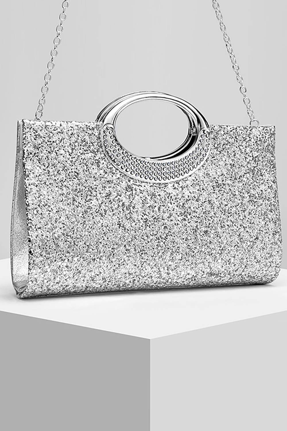 Rhinestoned Sparkling Sequins Party Handbag Chain Shoulder Bag