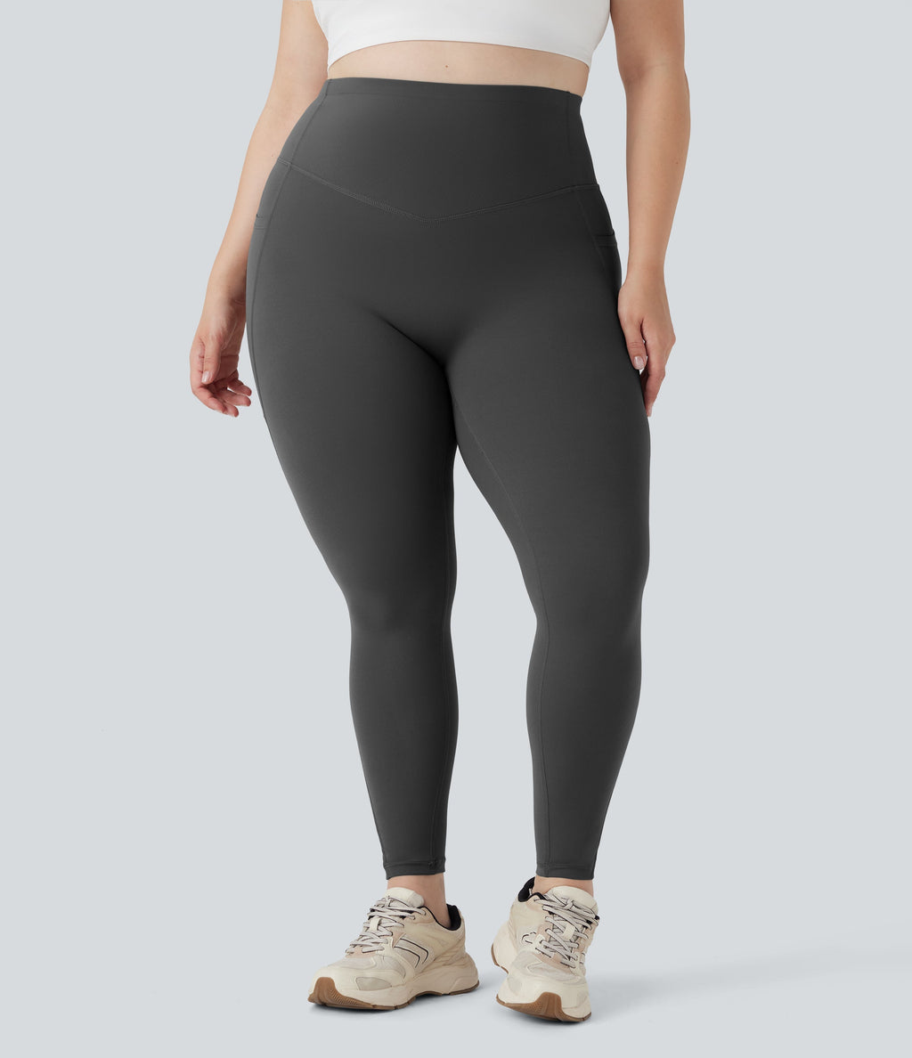 Plus Size UltraSculptTM SoCinched High Waisted Butt Lifting Tummy Control Shaping Training Leggings with Pockets