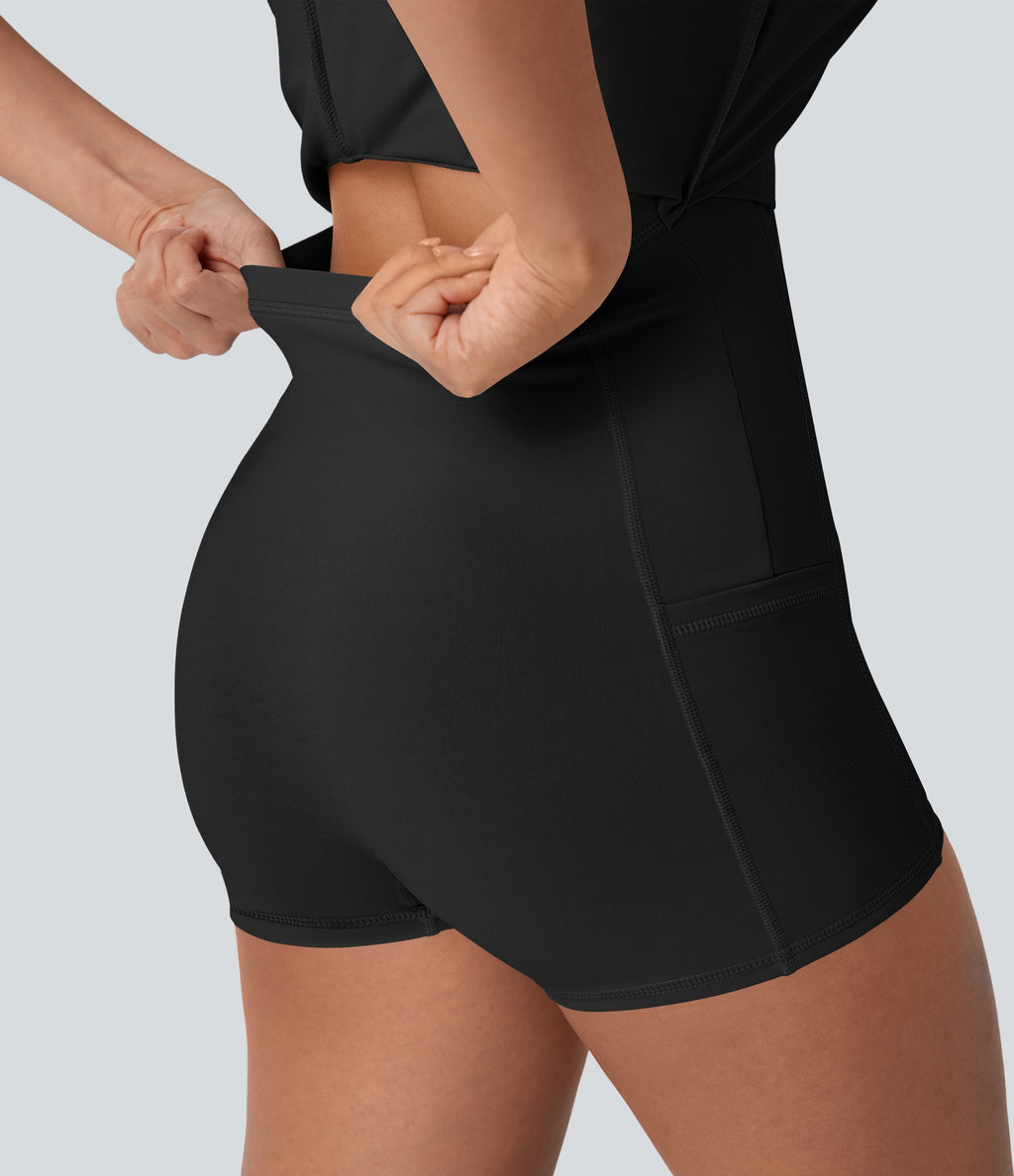 BreezefulTM Push-Up Molded Cups Backless Adjustable Buckle Tie Back Quick Dry Tennis Dress-Easy Peezy