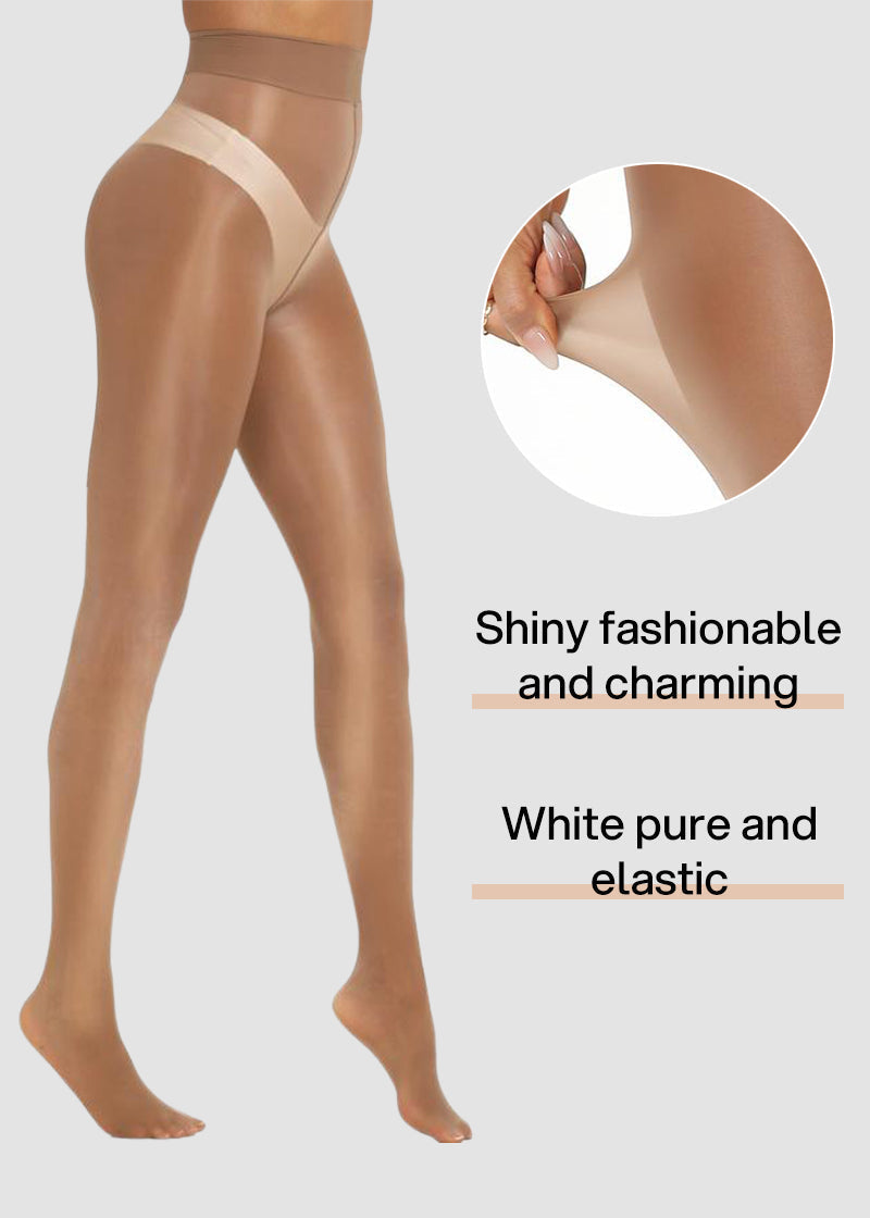 High-Waist Shiny Sheer Tights for Women