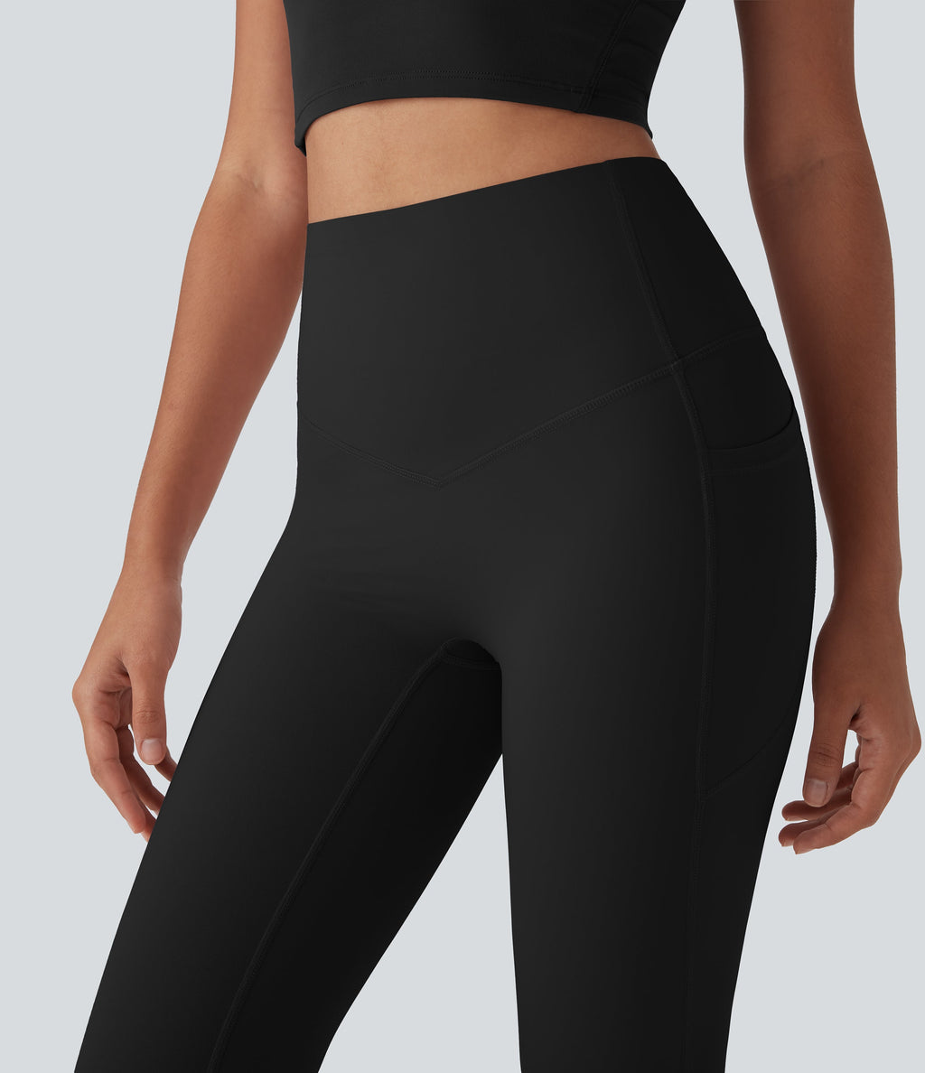 UltraSculptTM Cool Quick Dry SoCinched High Waisted Tummy Control Shaping Yoga Leggings with Pockets-UPF50+