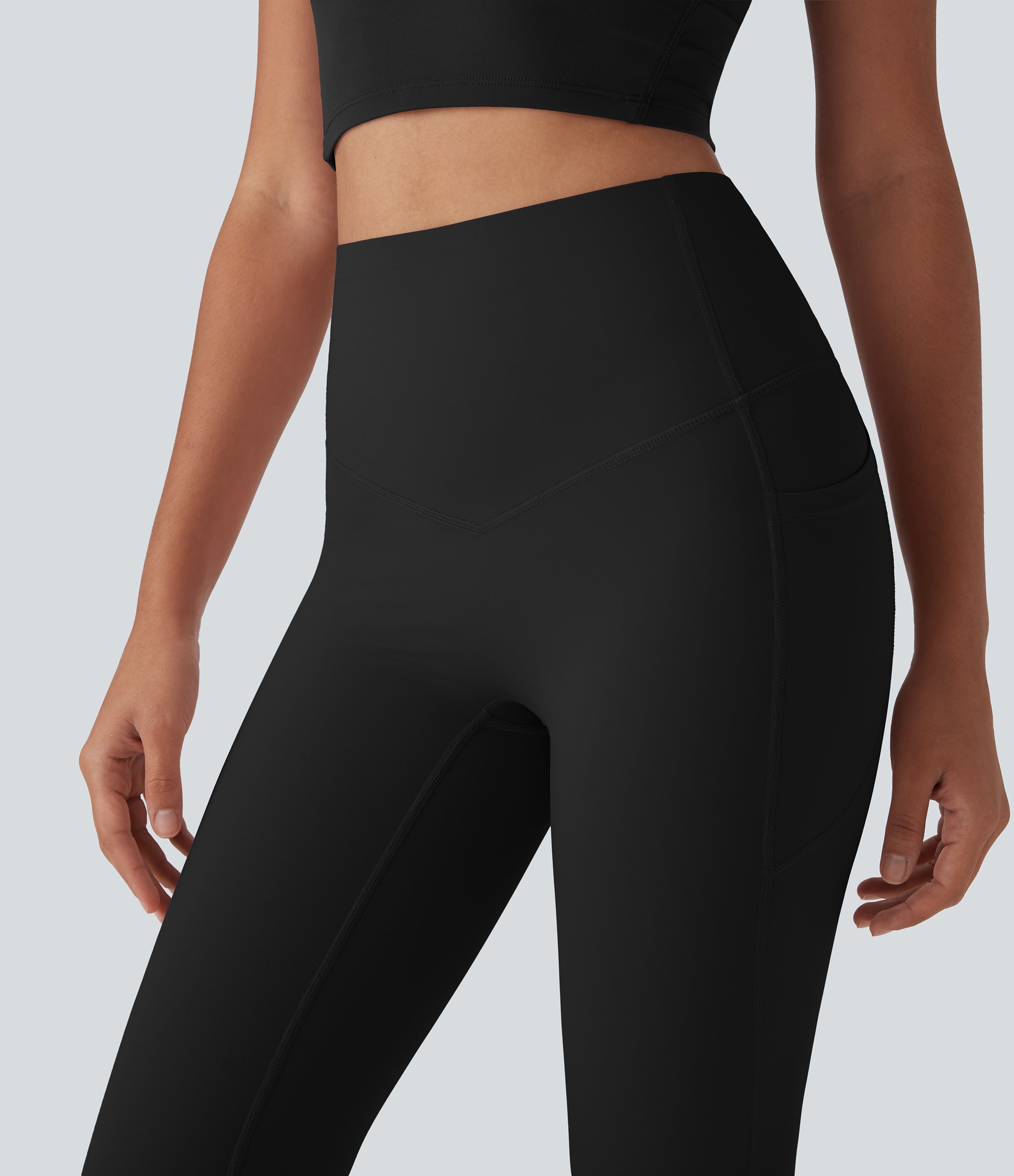 UltraSculptTM Cool Quick Dry SoCinched High Waisted Tummy Control Shaping Yoga Leggings with Pockets-UPF50+