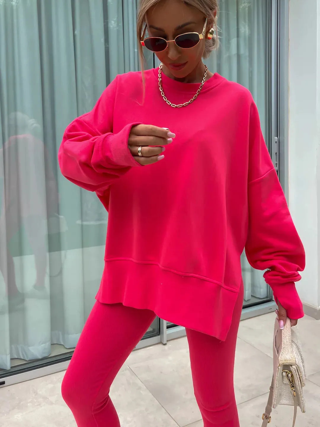 2025 New Suits Casual Loose Tops Leggings 2-piece Set Women's Sweatshirt Autumn And Winter Suits Fashionable Women
