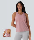 Round Neck High Low Cool Touch Quick Dry Running Tank Top