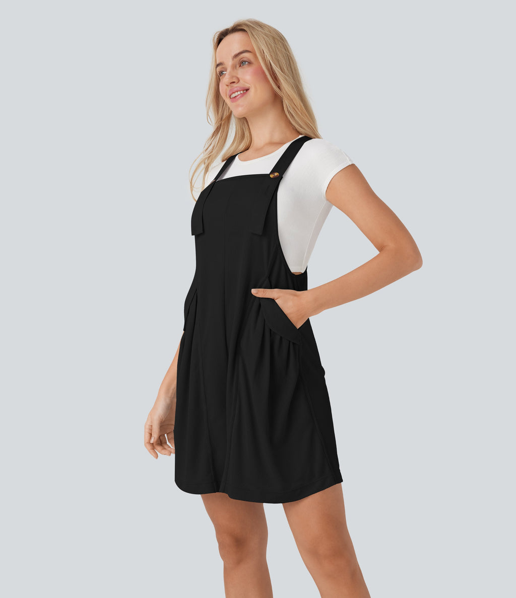 Waffle Casual Shortalls with Pockets
