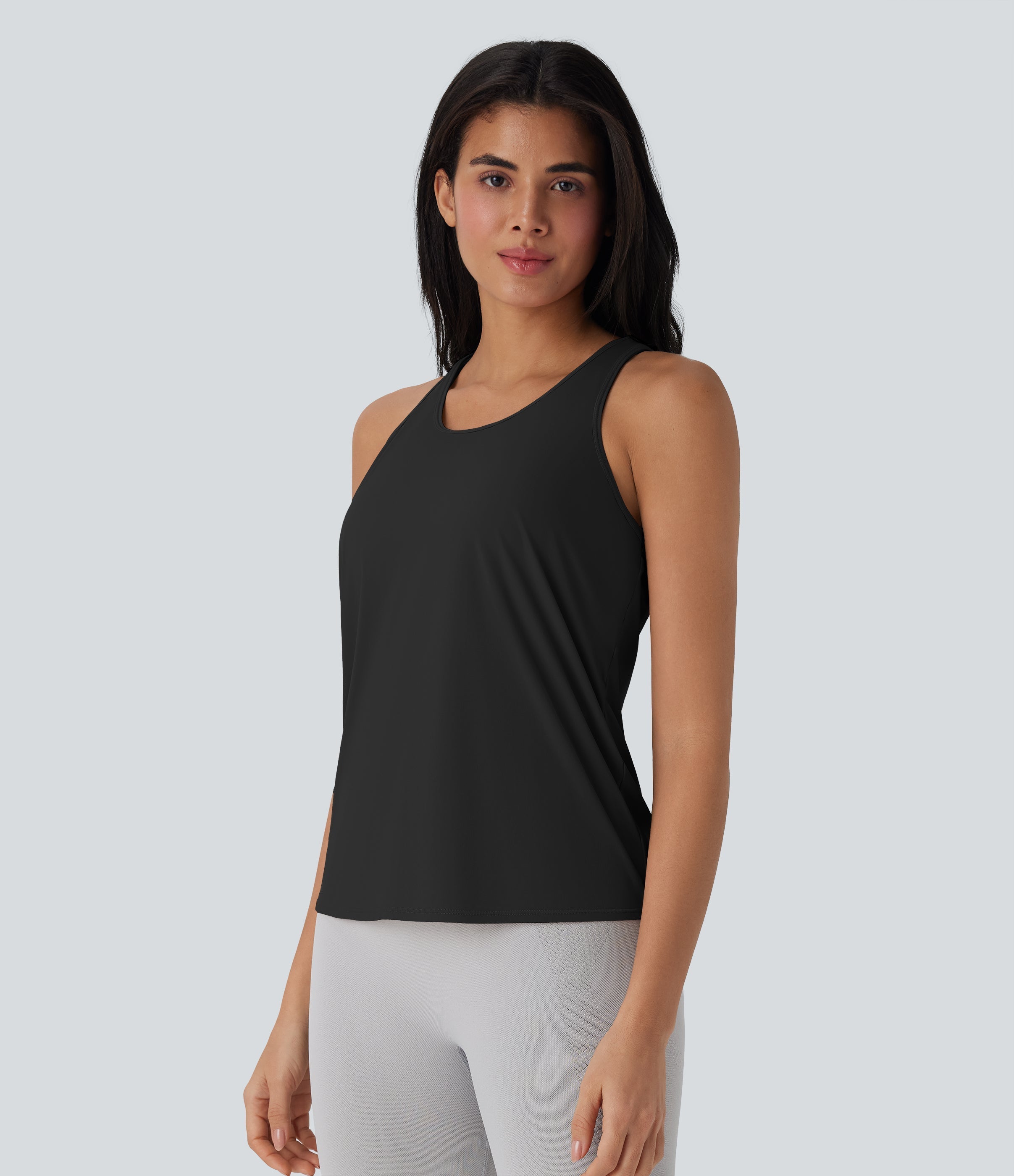 Round Neck High Low Cool Touch Quick Dry Running Tank Top