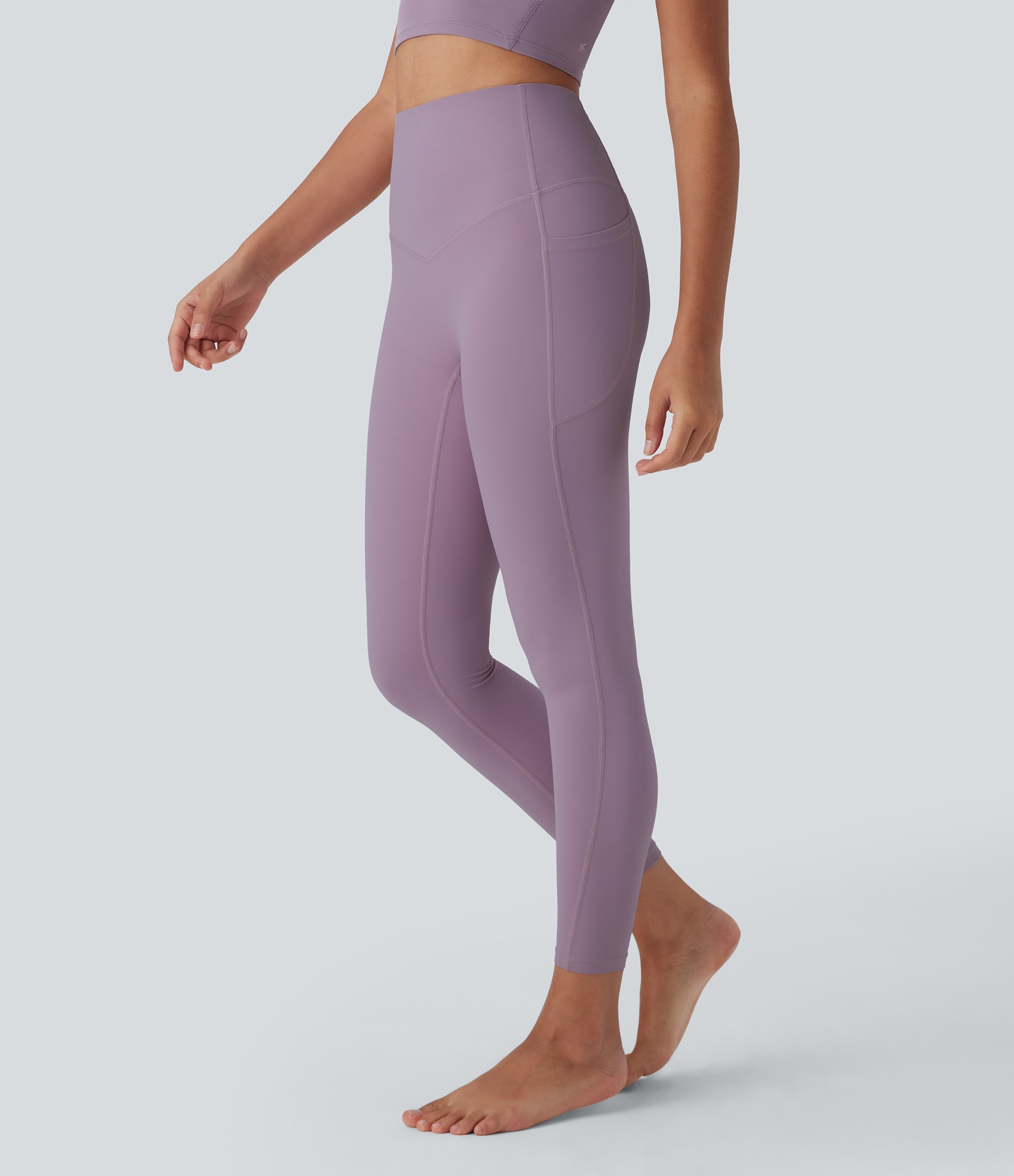 UltraSculptTM Cool Quick Dry SoCinched High Waisted Tummy Control Shaping Yoga Leggings with Pockets-UPF50+