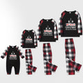 Christmas Family Matching Pajamas-Red and Gray Plaid Pjs set with “Merry Christmas” Print