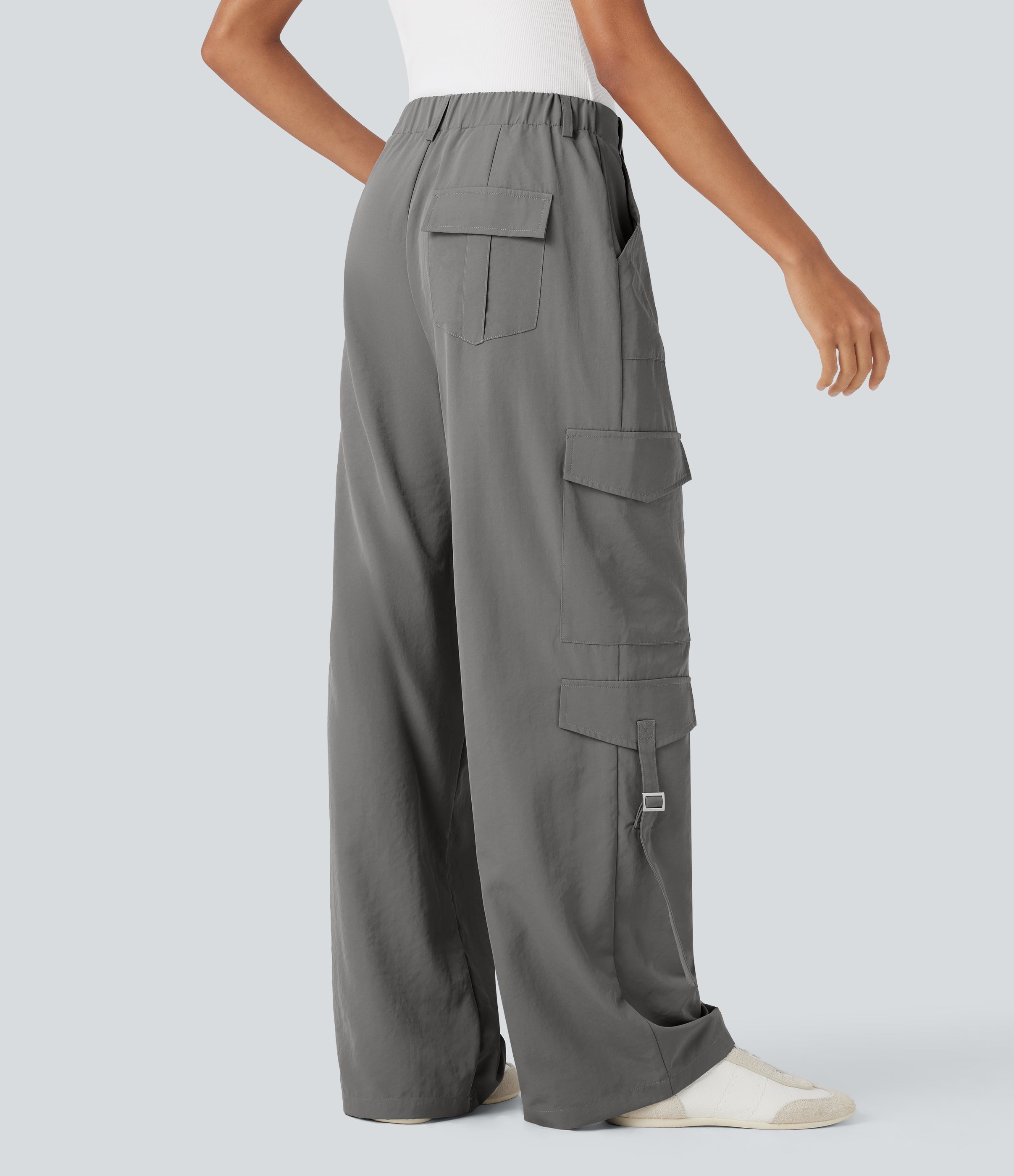 High Waisted Travel Cargo Pants with Pockets